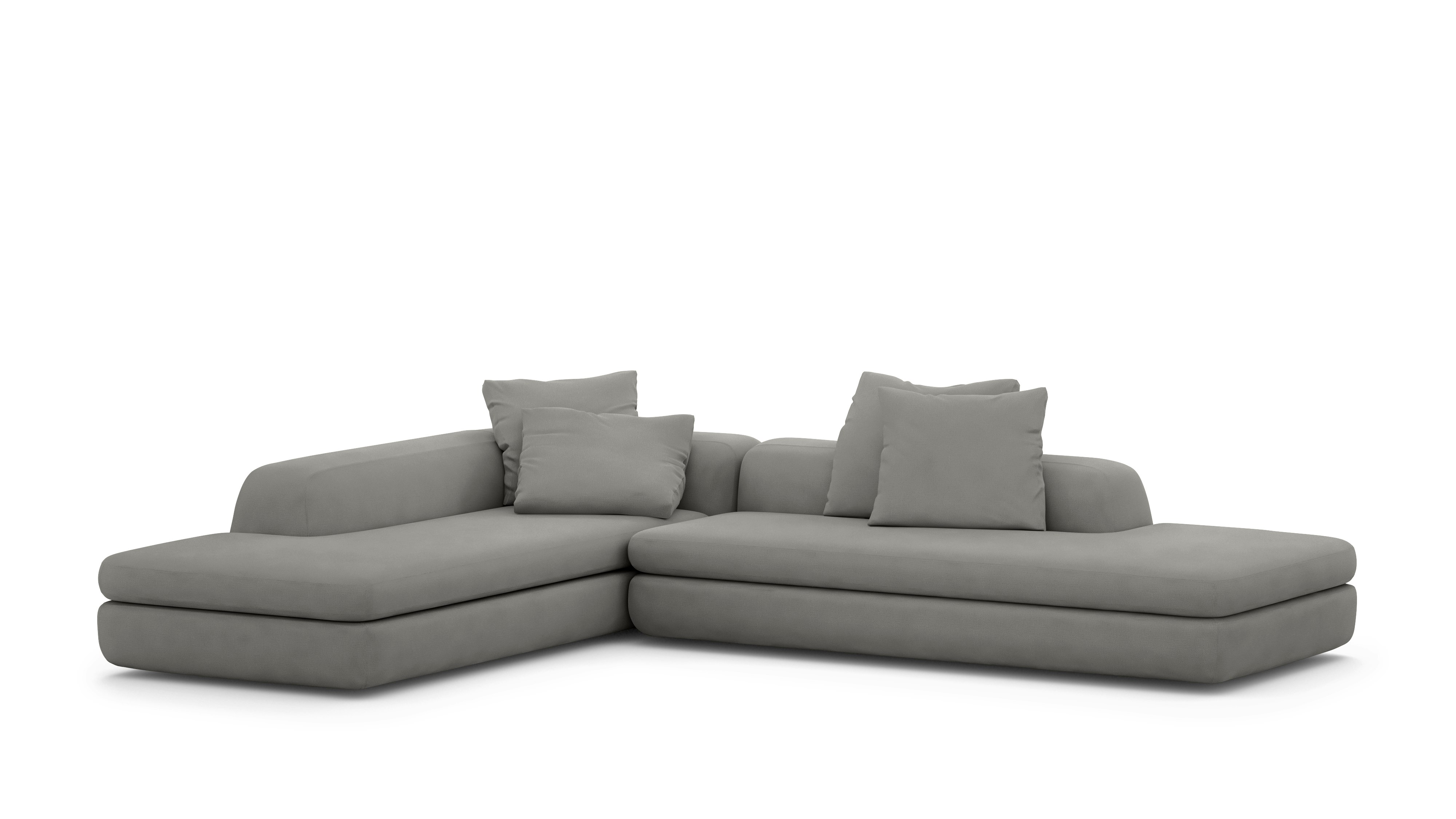 A Atlason Americano Open Sectional Chaise in Robusta Stone viewed from an angle.