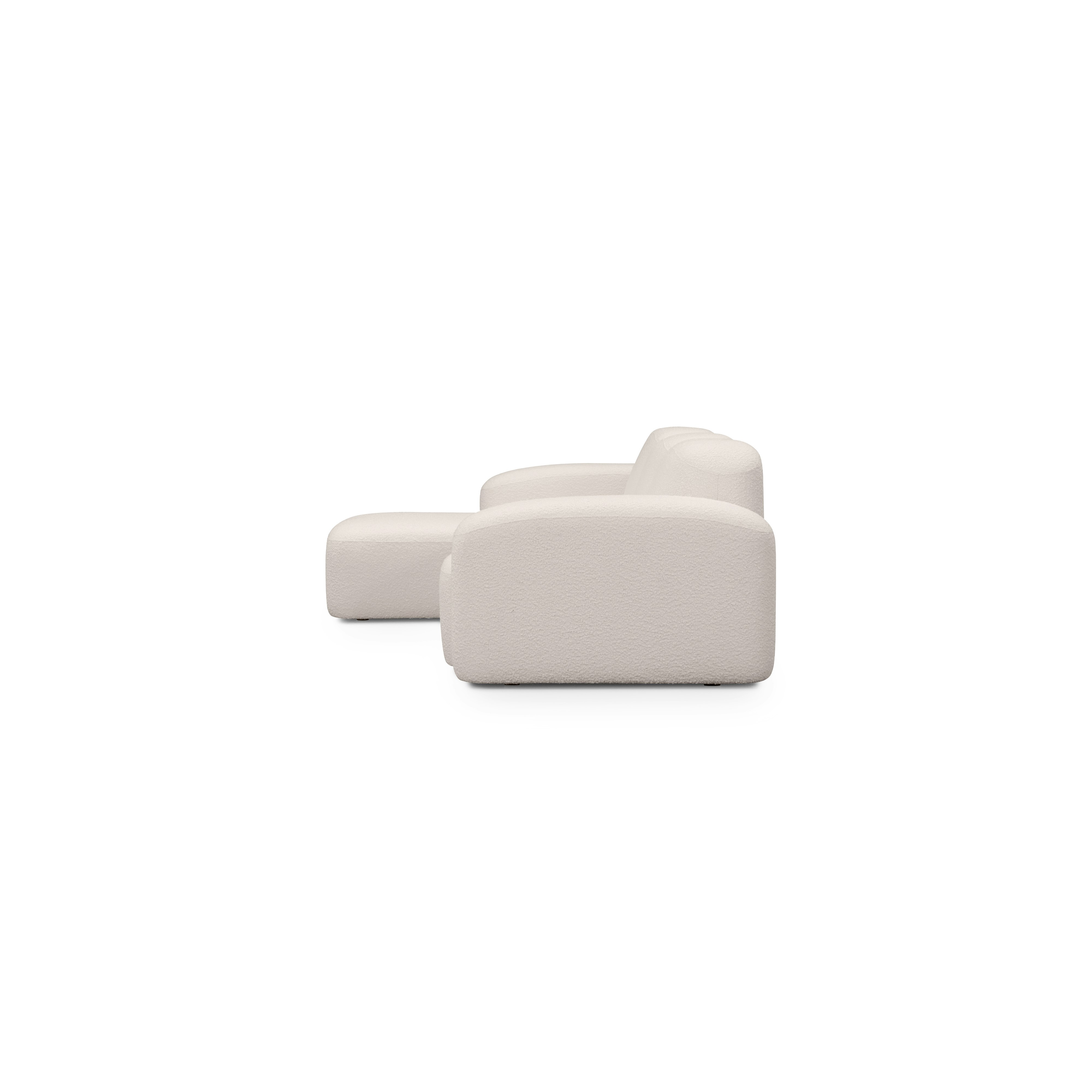 Muse Sectional Chaise - 3 Seater, Boucle, La Creme, LAF