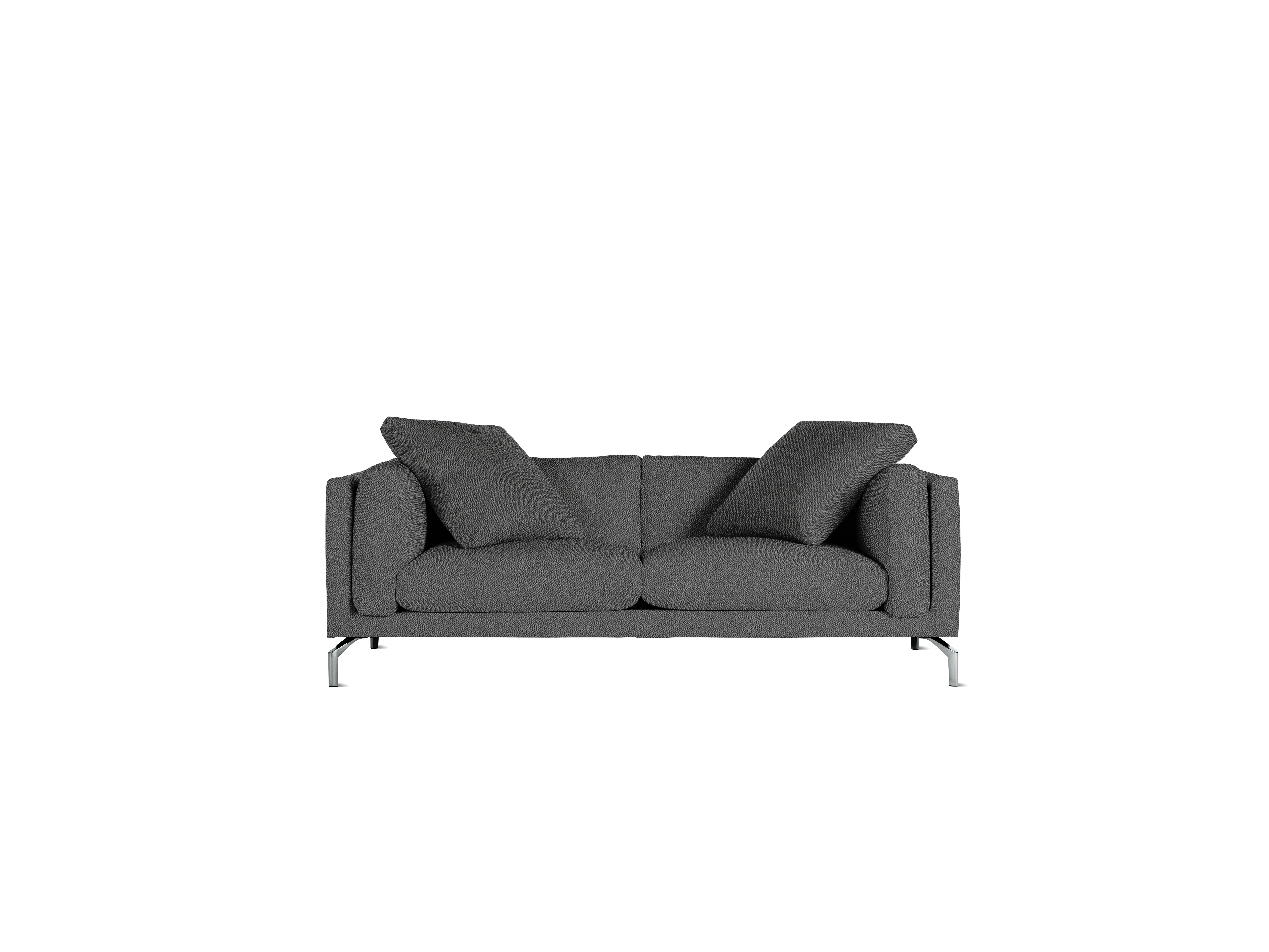 A Como Sofa in Turf: Grey viewed from the front.