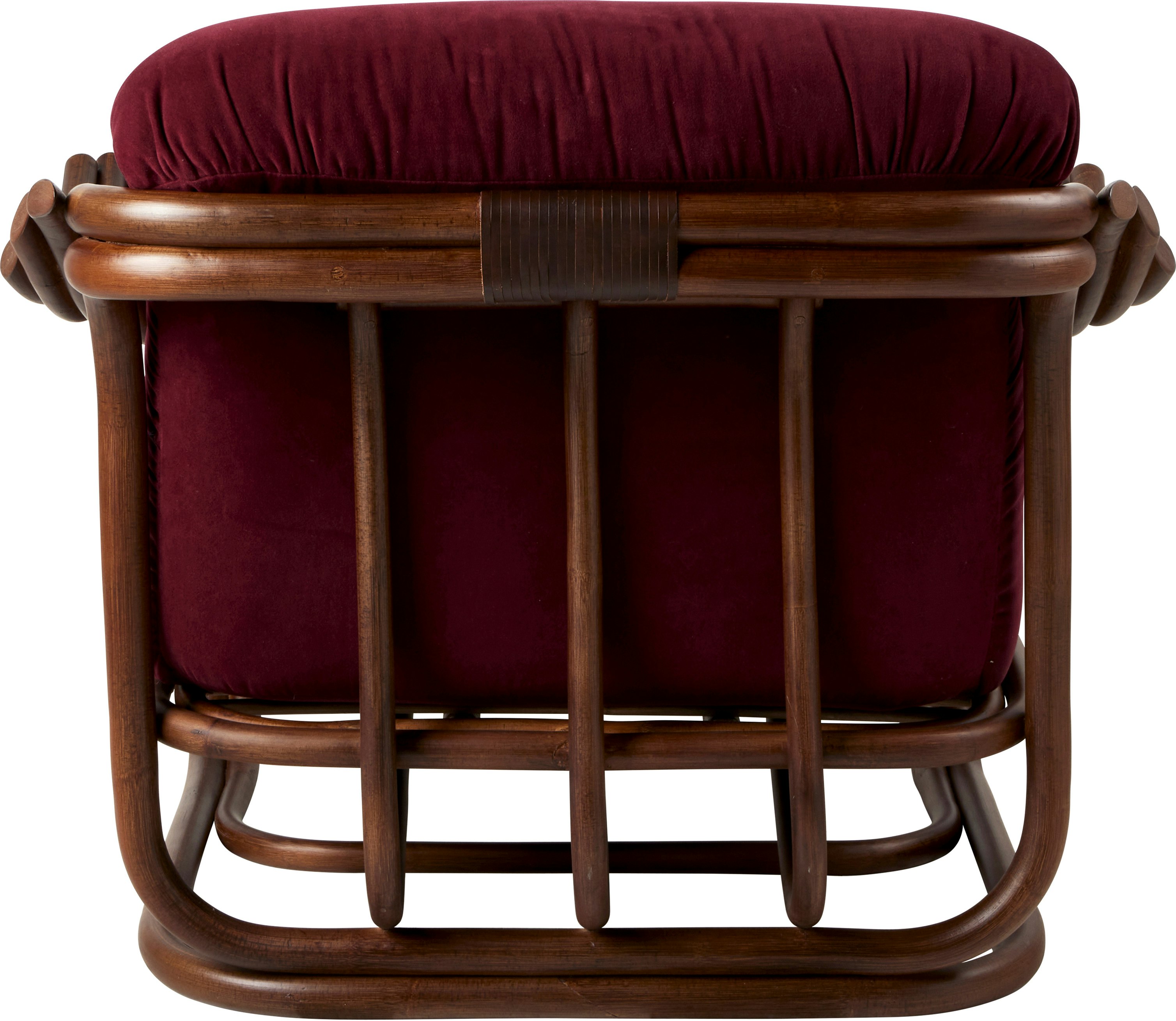 A Poltona&nbsp;Tria Lounge Chair in Red Viewed from an angle.