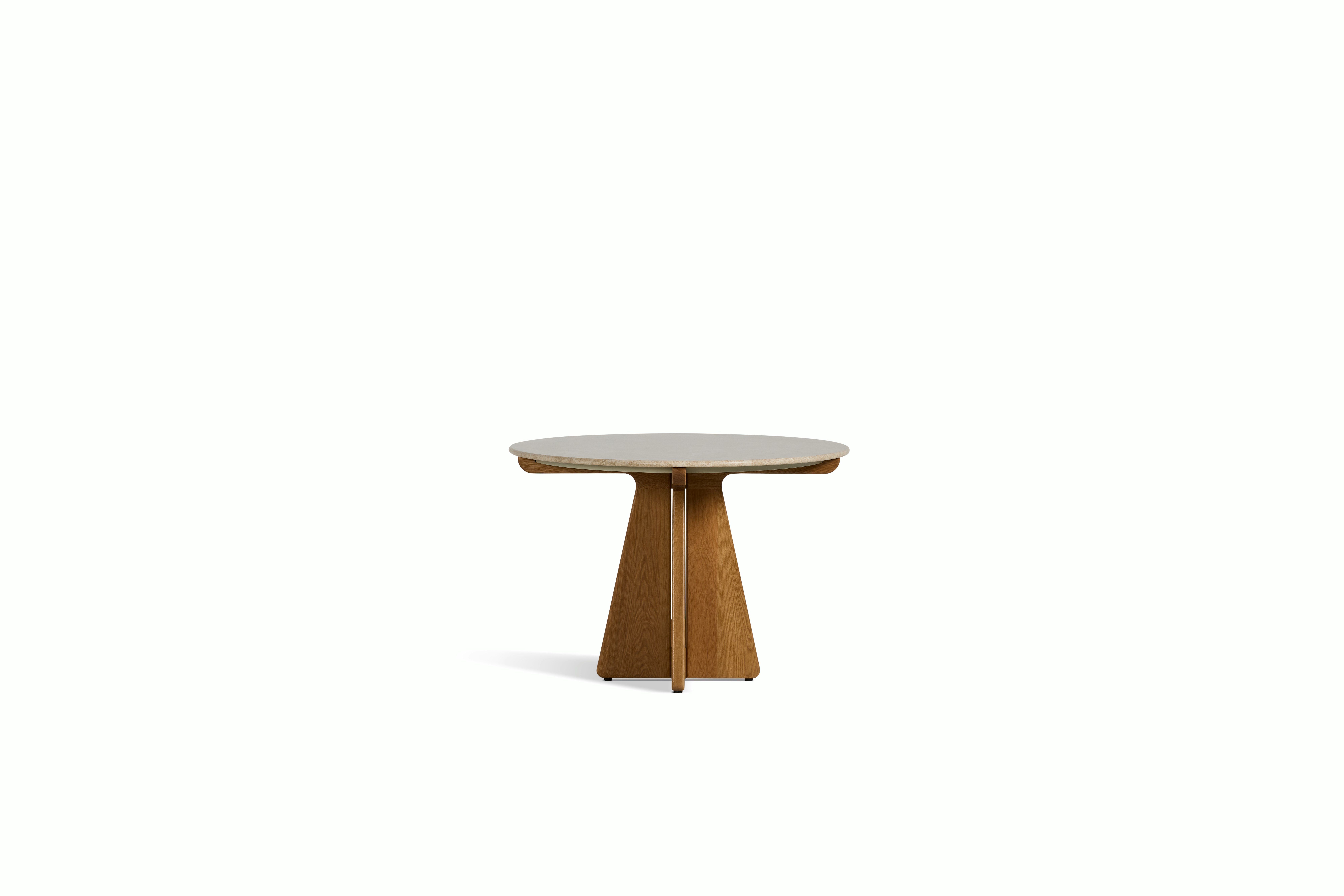 Pinna Dining Table - Oval, 75 Inch, Emperador Light, White Oak