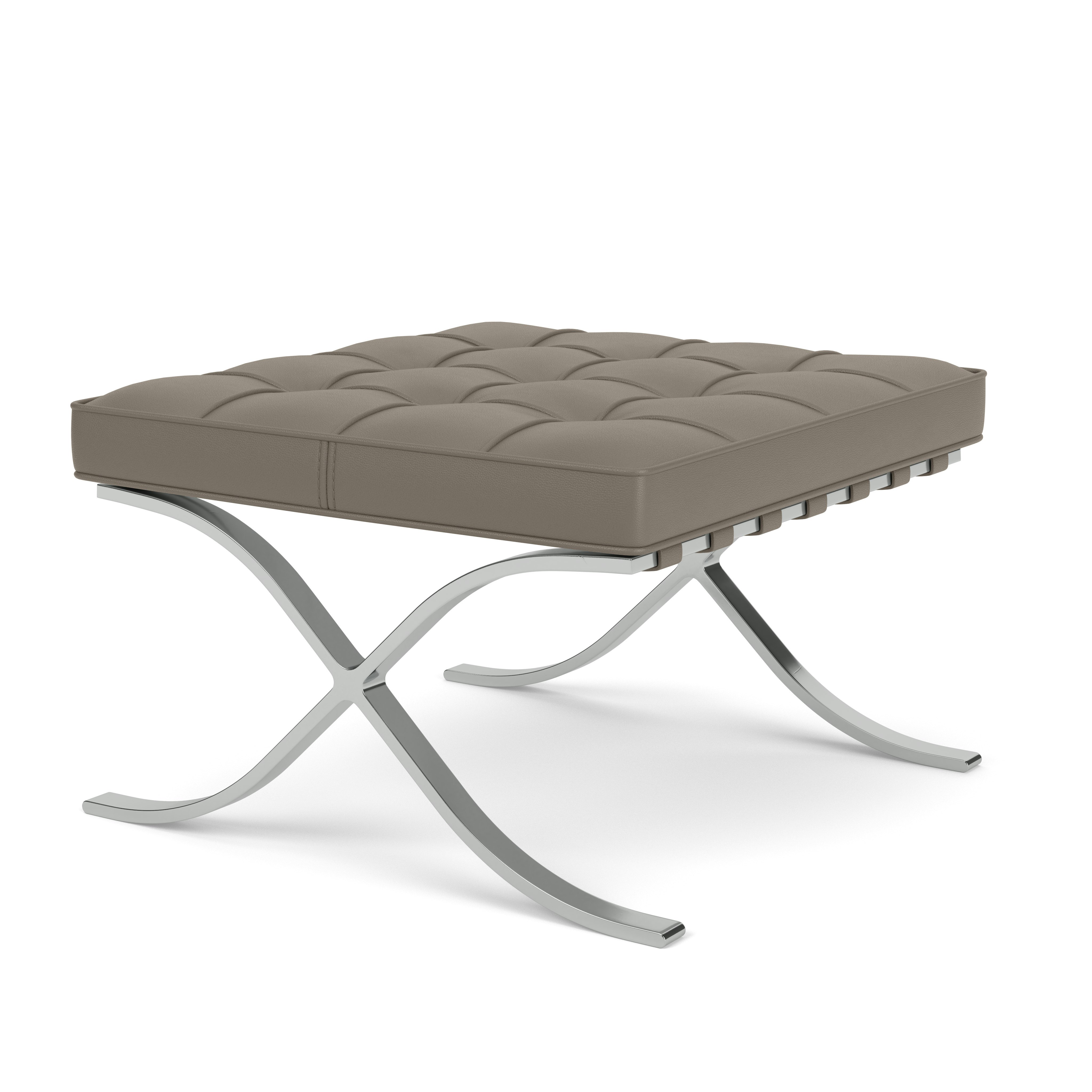 Barcelona Stool - Chrome, Acqua Leather, Aquitania