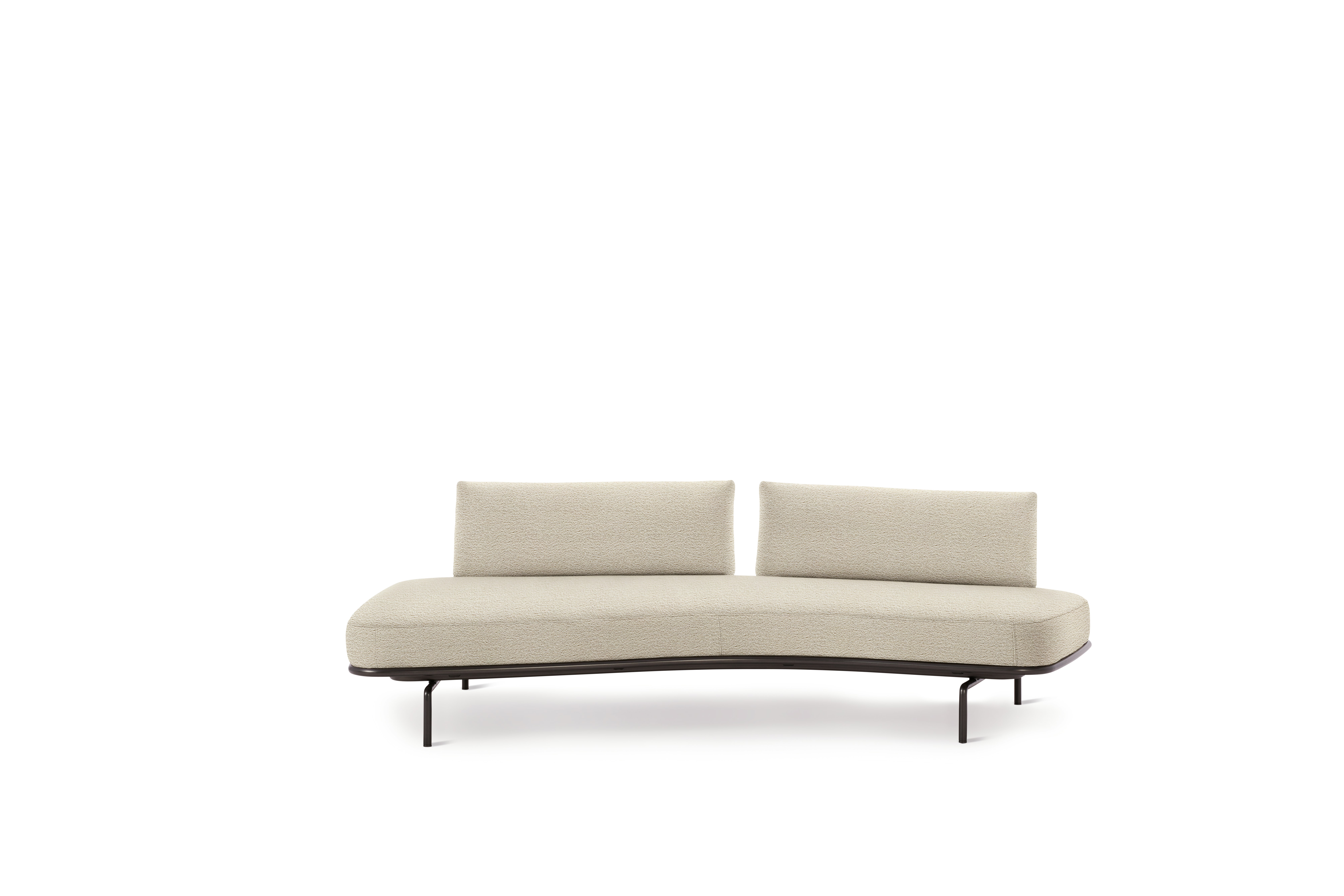 Panoramic Sofa - Right ,  Double Large,  Curly,  Ivory,  Charcoal