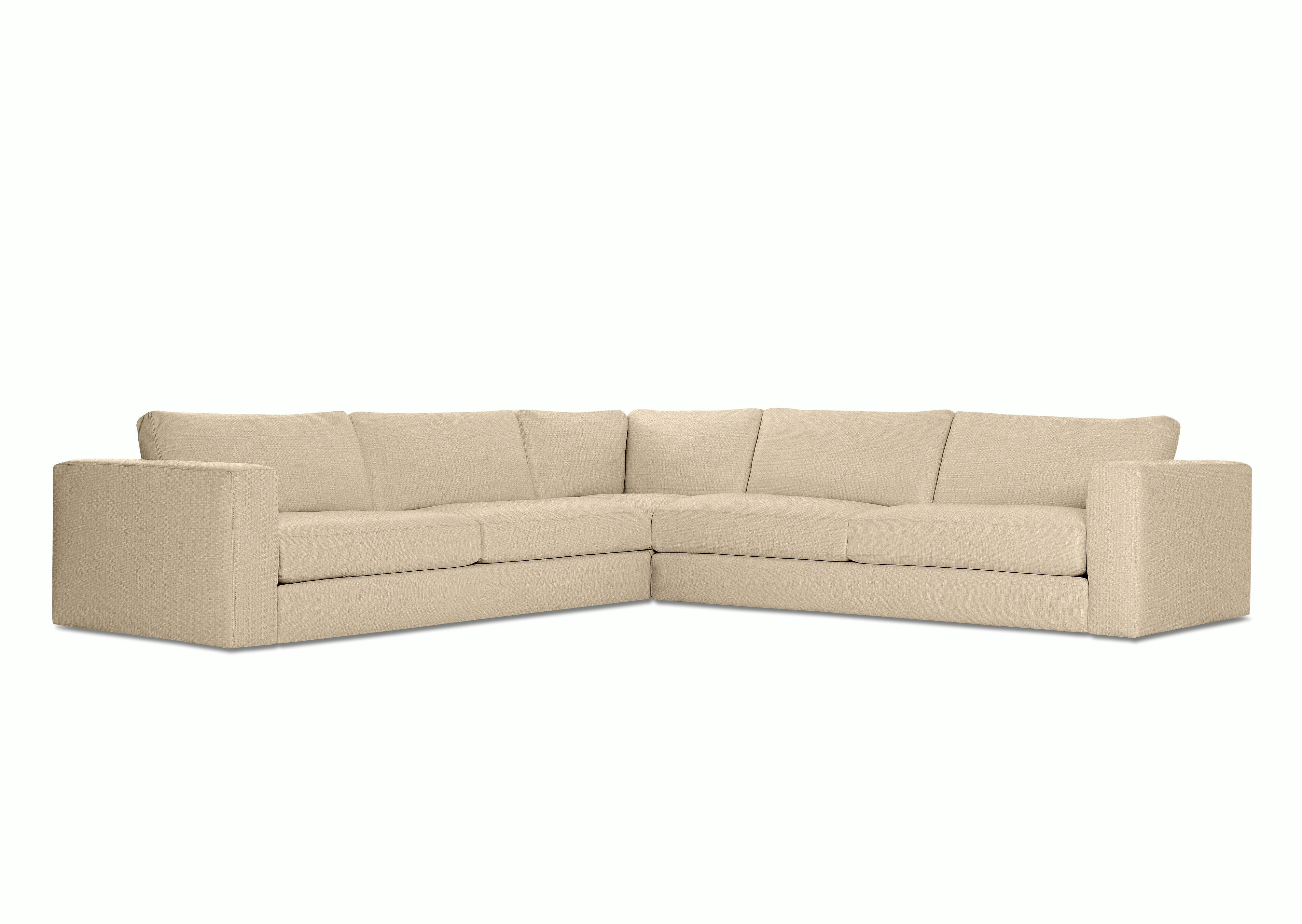 Reid Corner Sectional  in Album Linen Straw with block leg