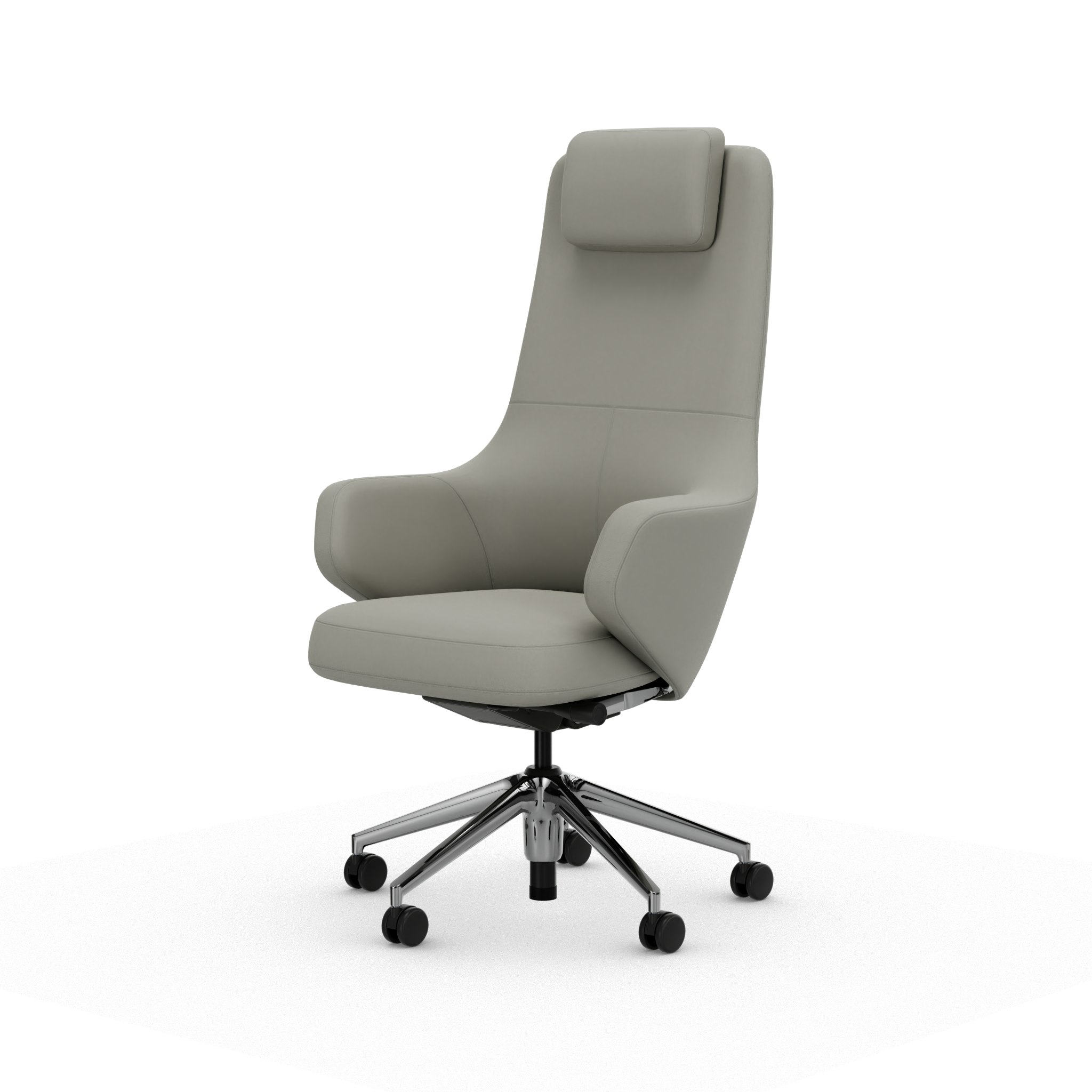 Grand Executive Task Chair - High Back, Leather Premium F, Cement