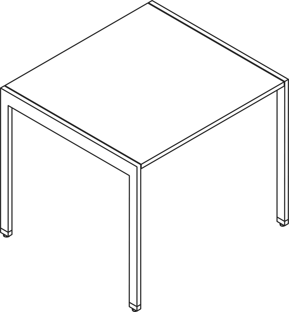 A line drawing - H Frame Side Table