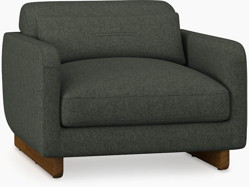 Contra Lounge Chair - With Arms, Pecora, Hunter, Walnut