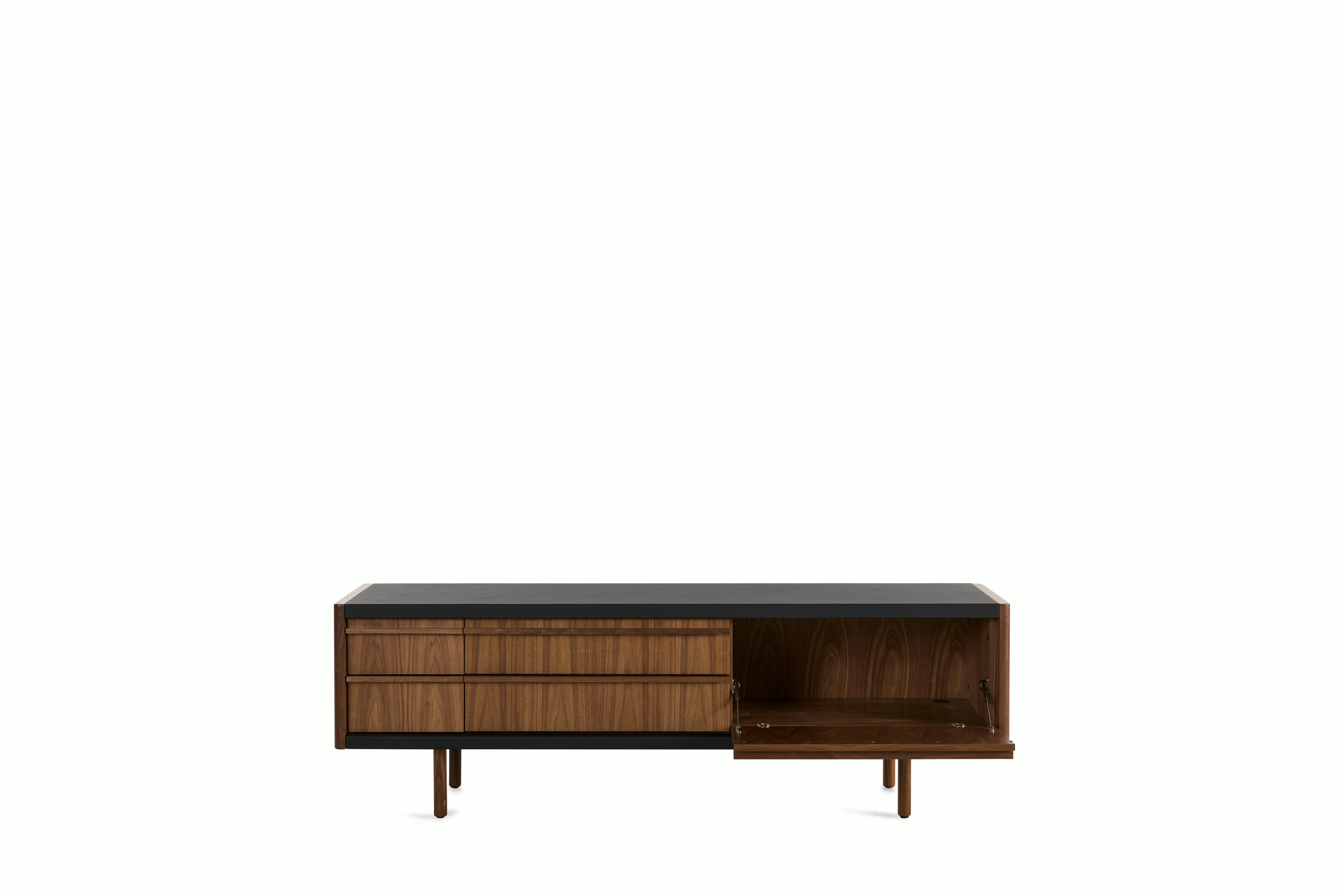 New Canaan Media Unit - black,  walnut