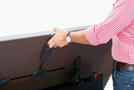 Pixel training table flip mechanism detail 