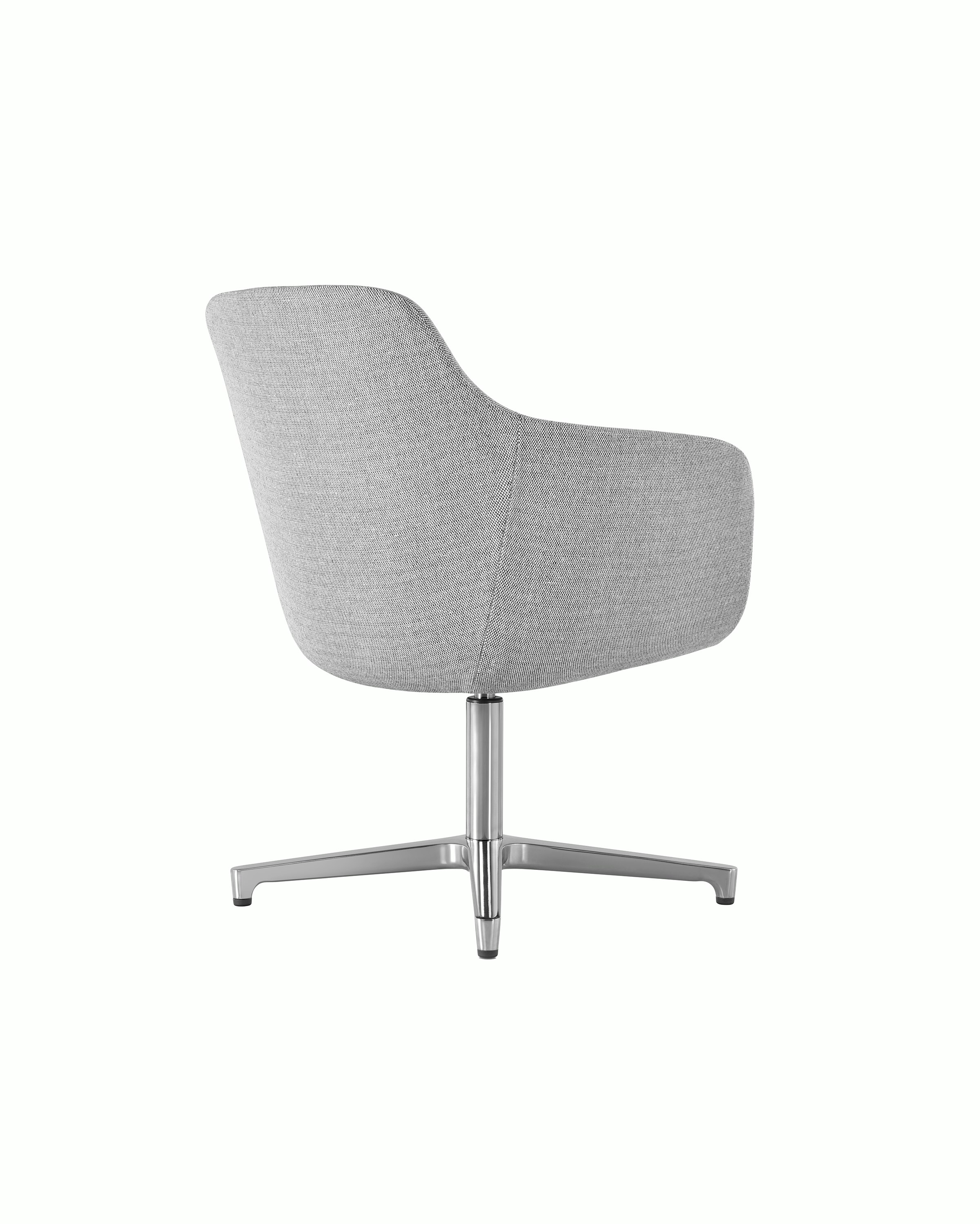 A Saiba conference chair with light upholstery, viewed from the back at an angle.