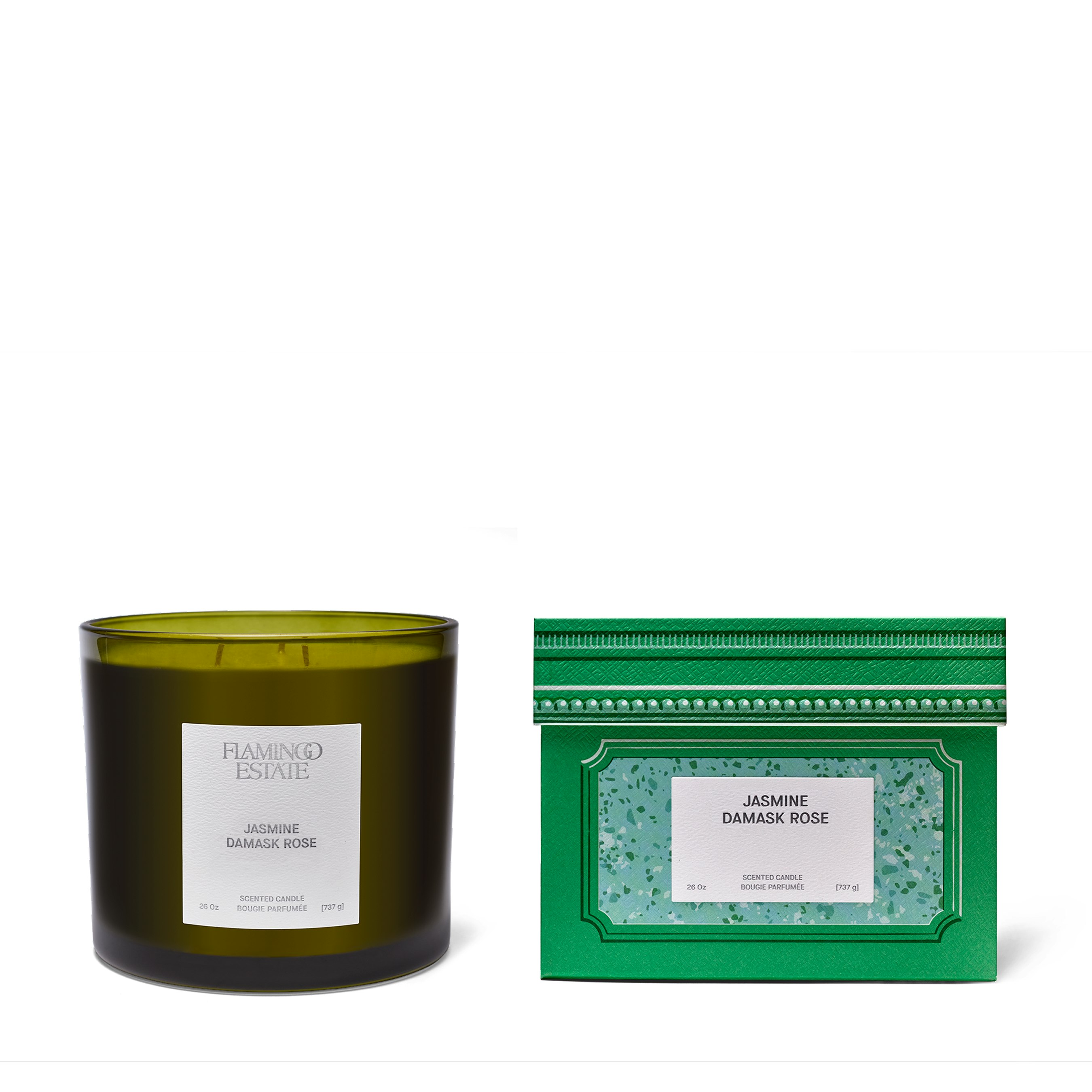 Flamingo Estate 26oz Scented Candle - Jasmine Damask Rose