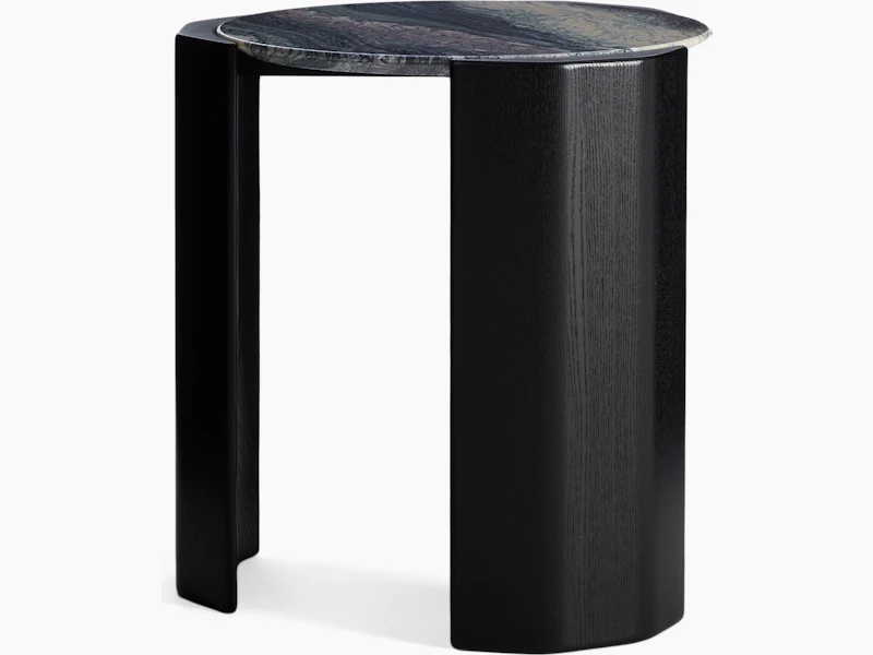 Atlason Organic Slab Side Table - Cipollino Ondulato Marble, Black Ash.