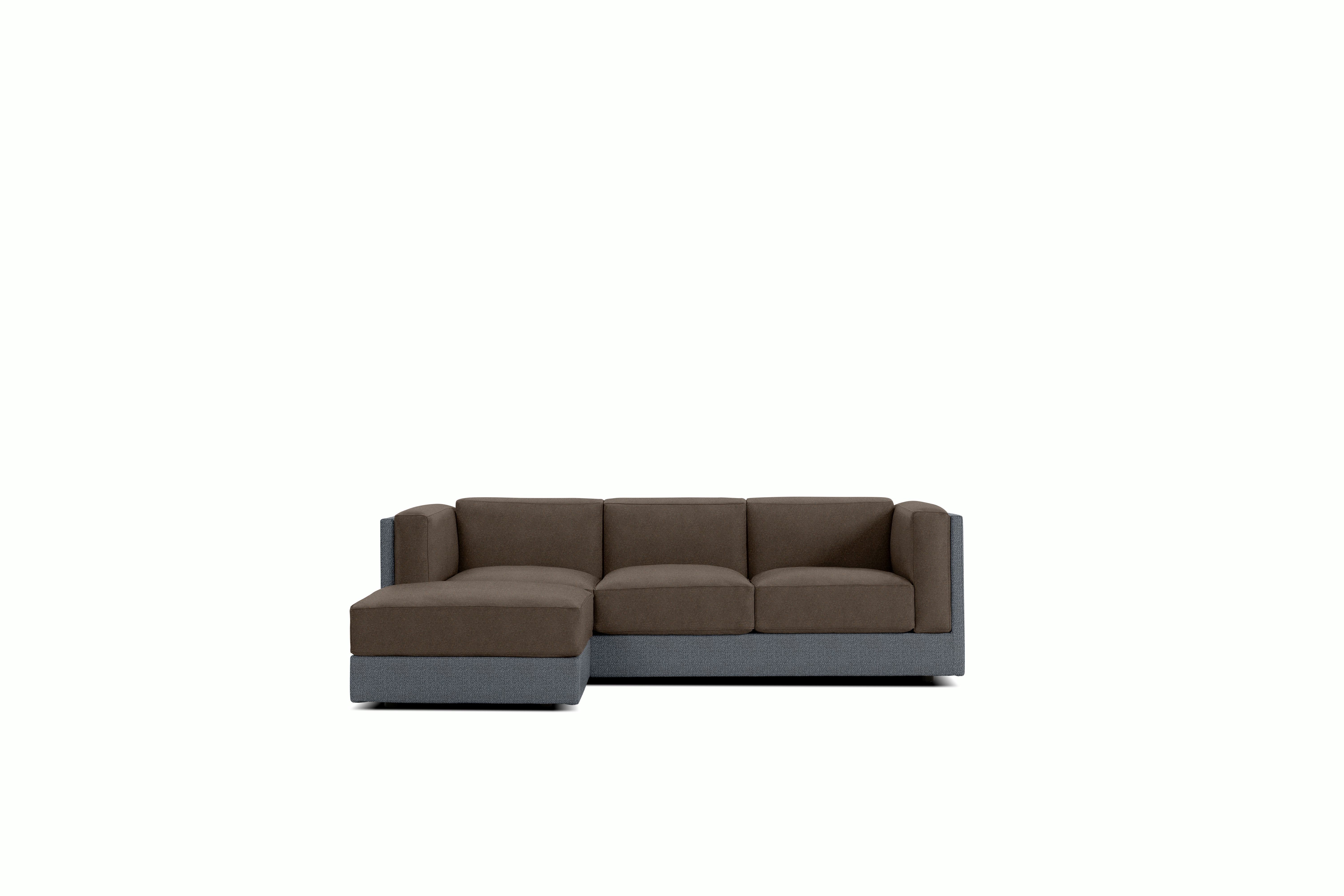 Symme Sectional Chaise - Fabric Frame,  Pebble Weave,  Pumice,  Pecora,  Chocolate