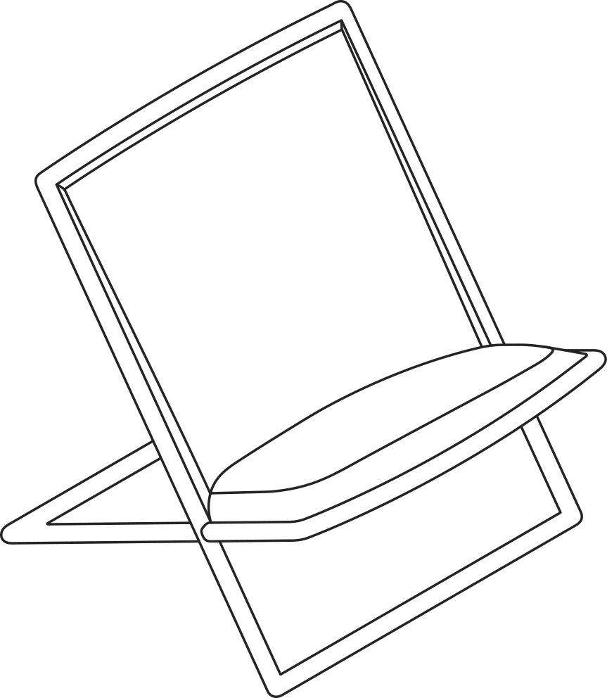 A line drawing - Scissor Chair
