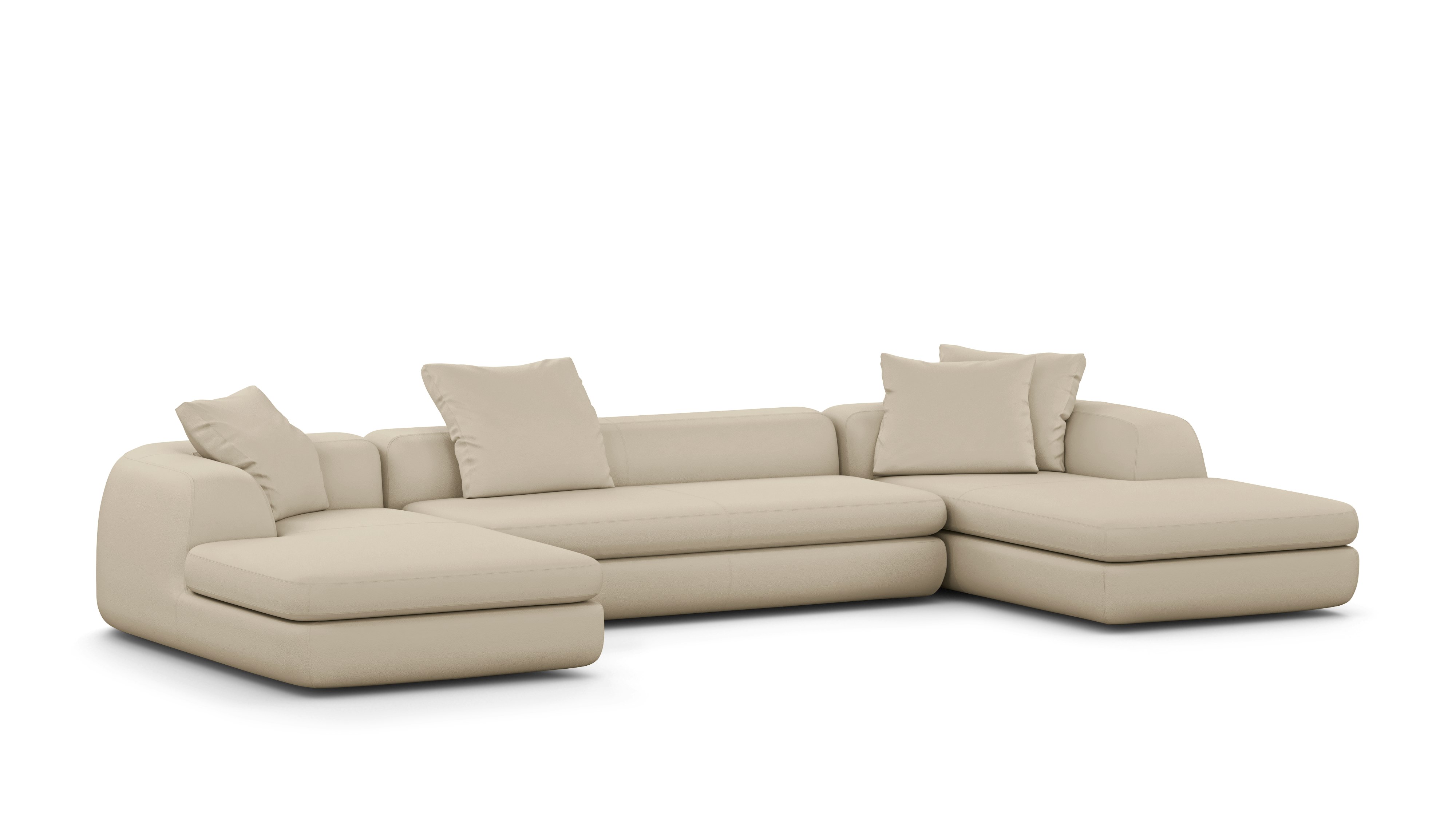 A Atlason Americano Double Chaise Sectional in timbre Viewed from the front.