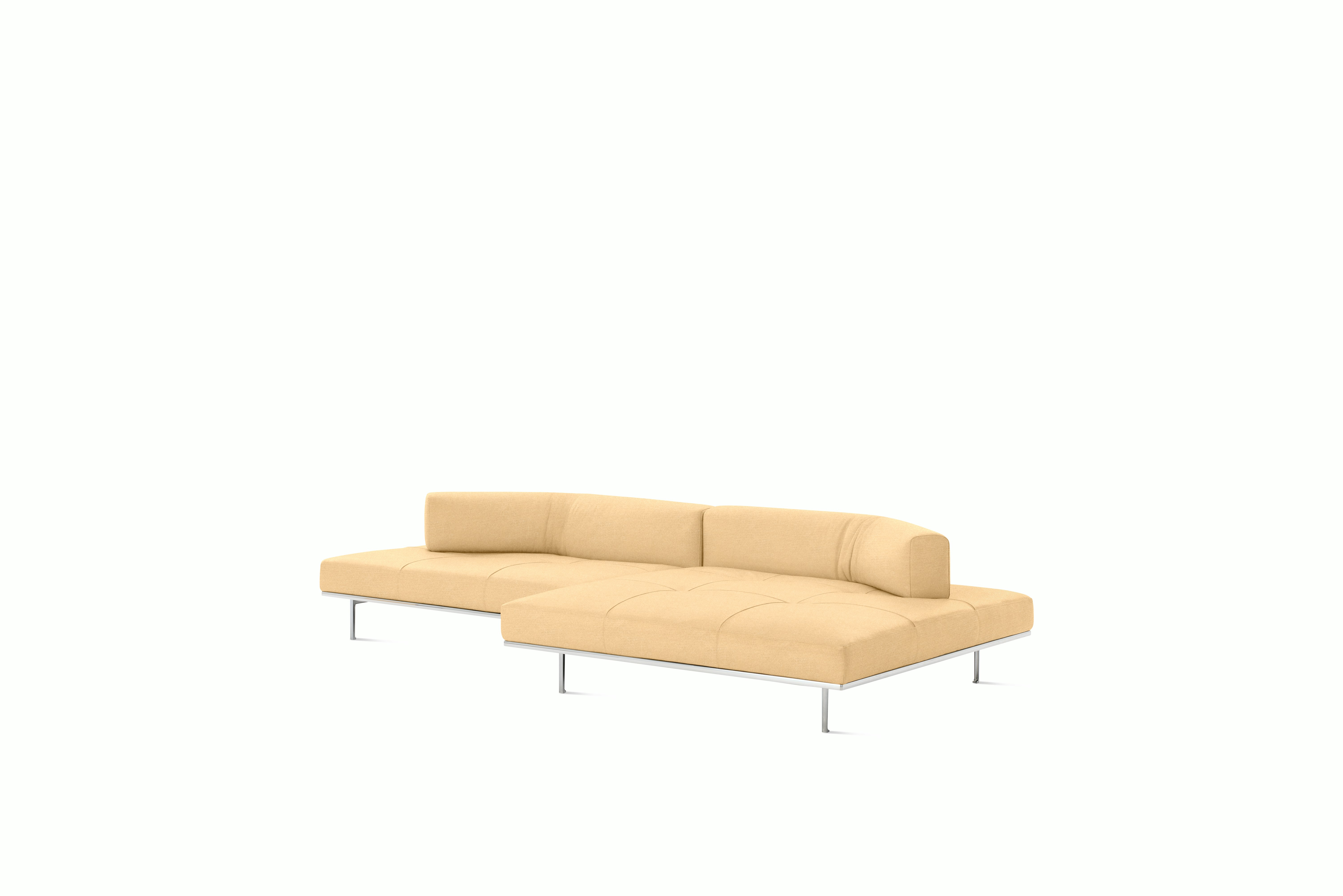 Matic Sectional- MH12 Config - Chaise Sectional,  Left,  Quilted,  Iseo,  Beige,  Chrome