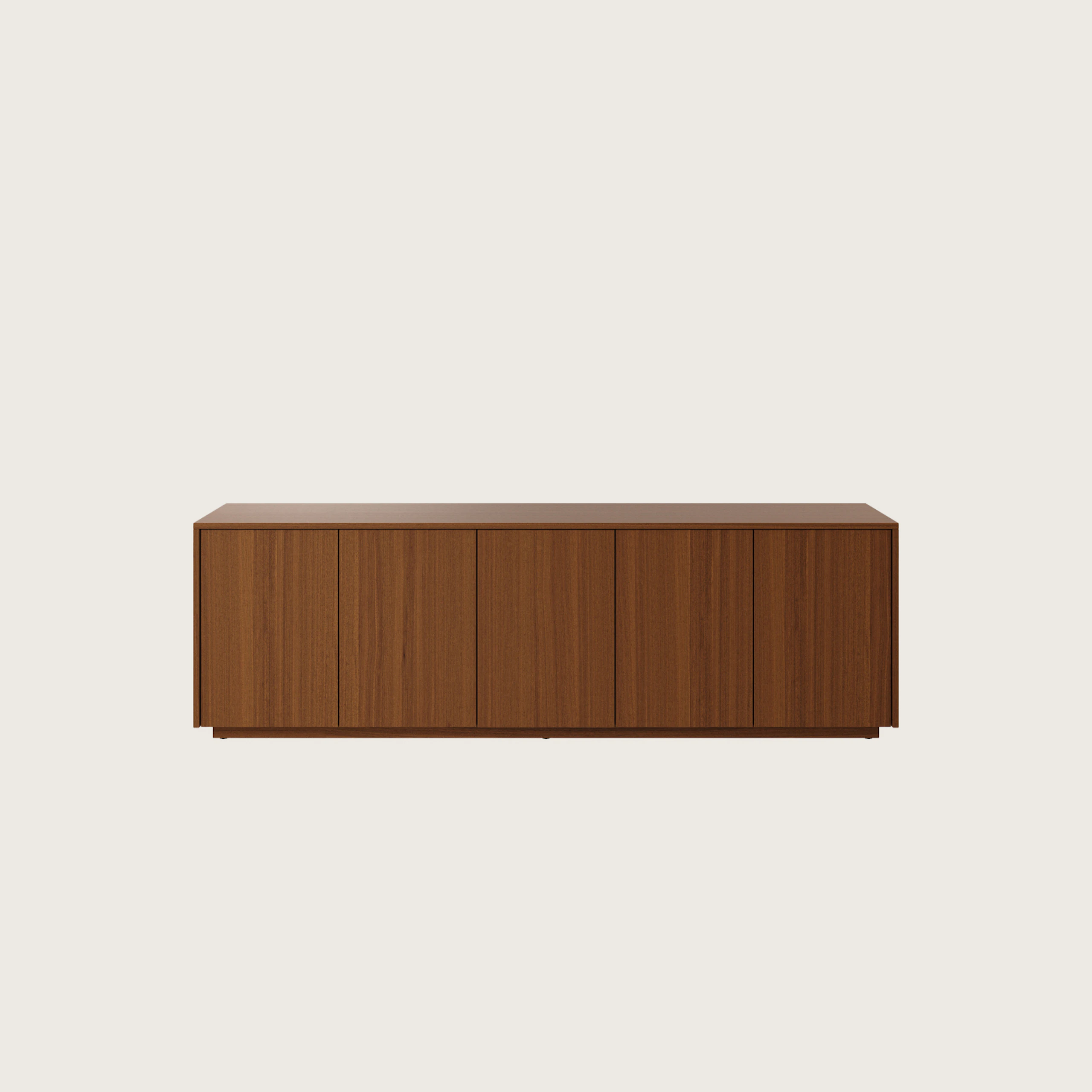 JD Credenza in Natural Quarter Cut Walnut viewed from the front.