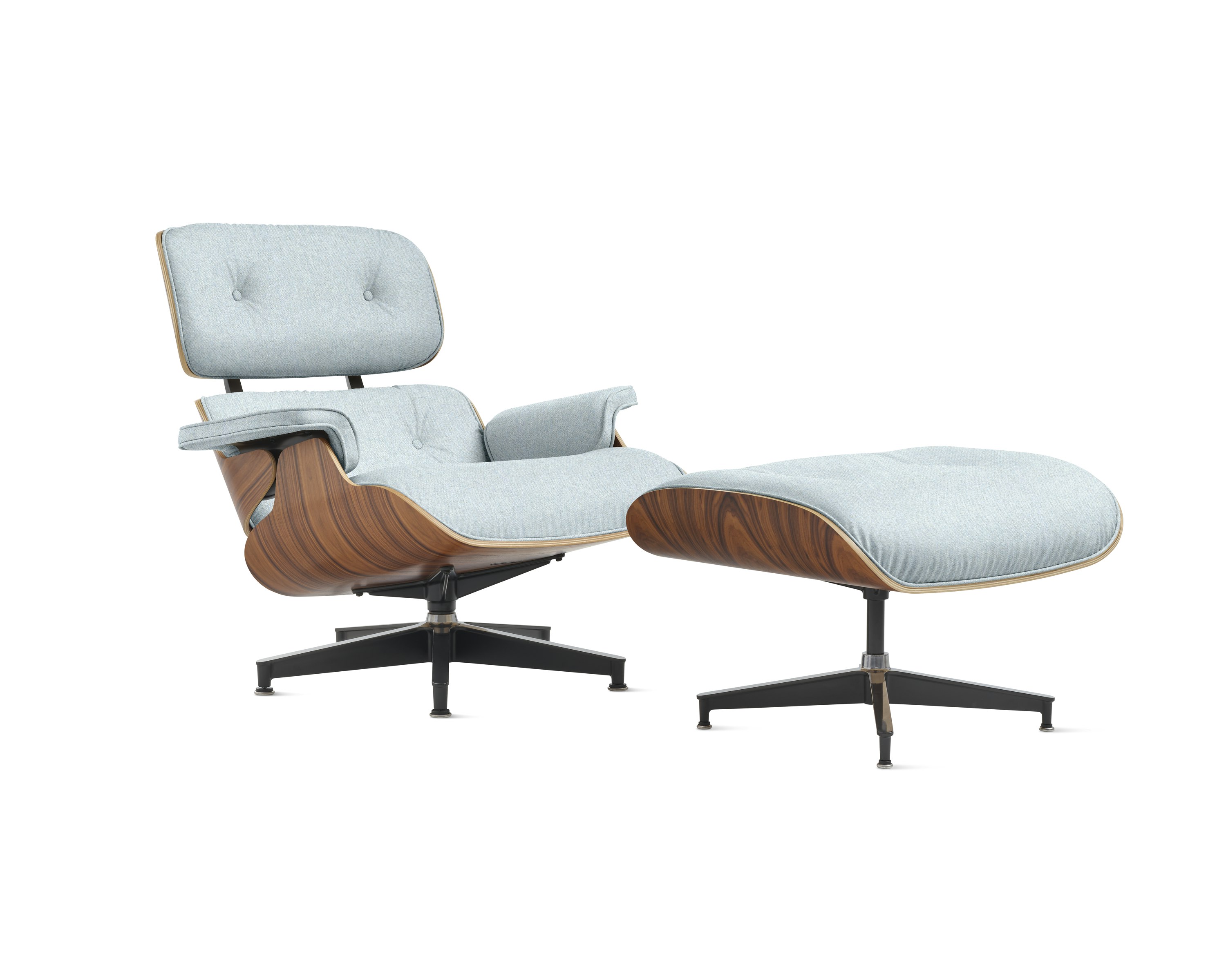 Eames Lounge Chair and Ottoman - Standard or Tall, Santos Palisander, Luce, Brine