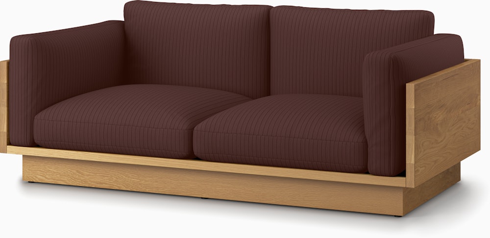 Pawson Drift Sofa - 80 Inch, Passage, Claret, White Oak