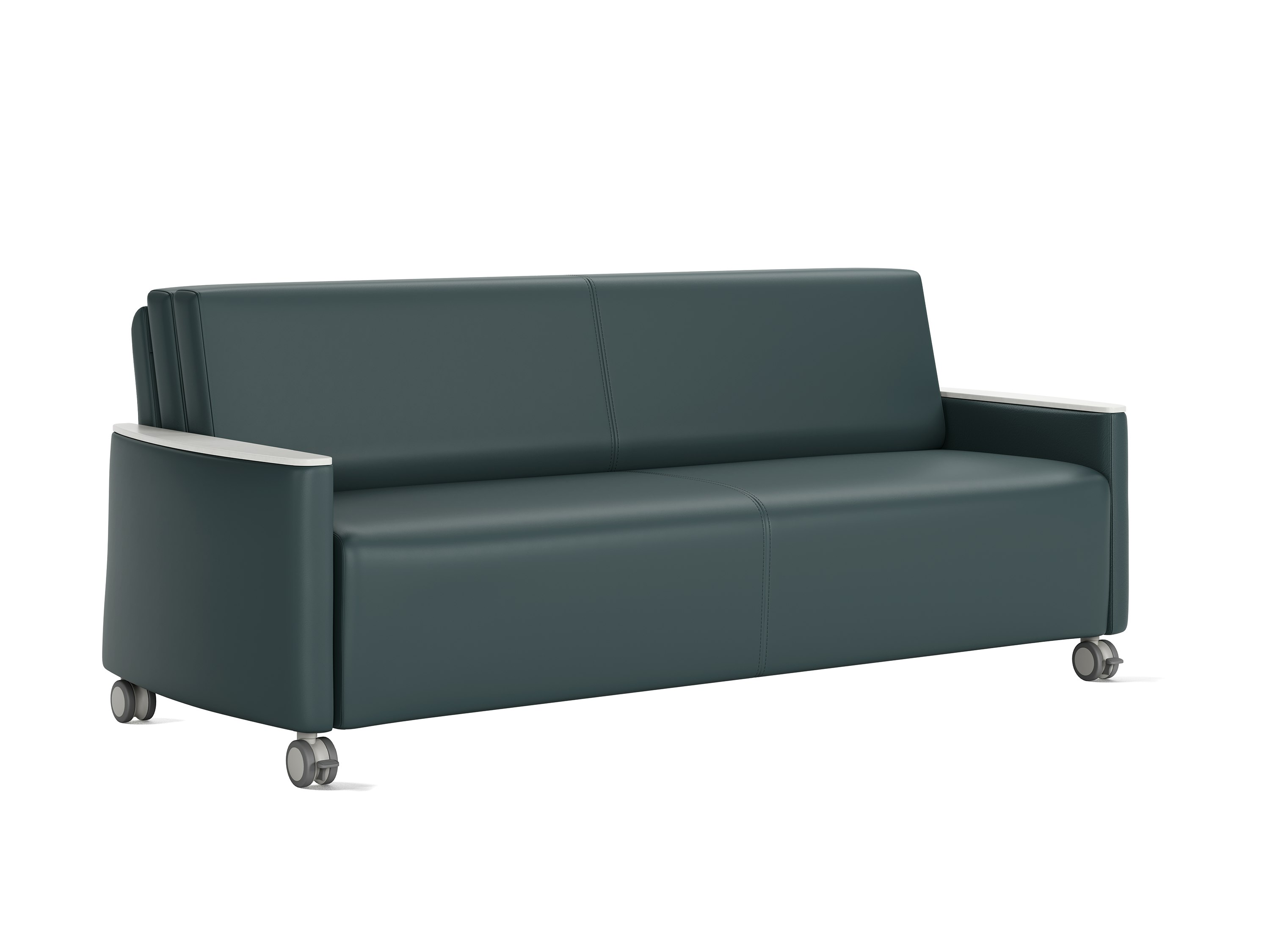 Pamona Flop Sofa, angle, blue, with 4 locking casters