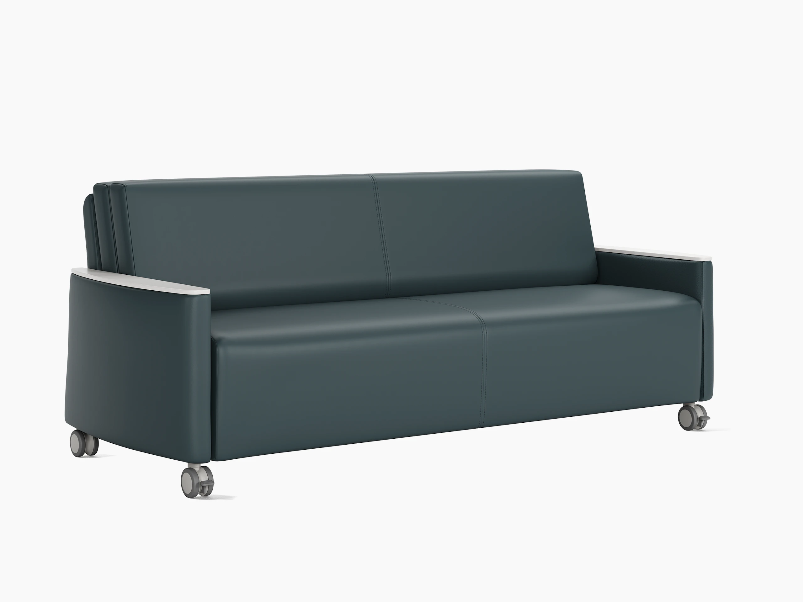 Pamona Flop Sofa, angle, blue, with 4 locking casters