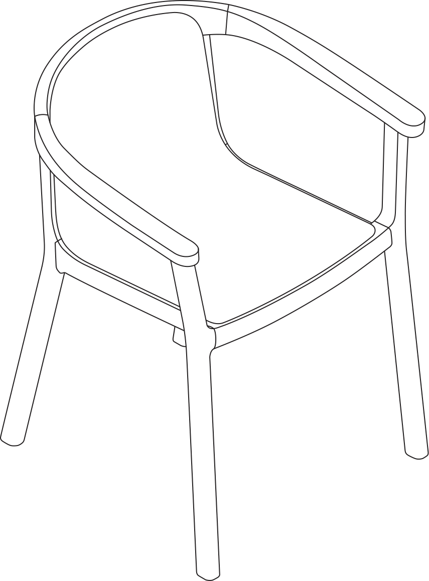 A line drawing - Lijn Armchair | Fully Upholstered