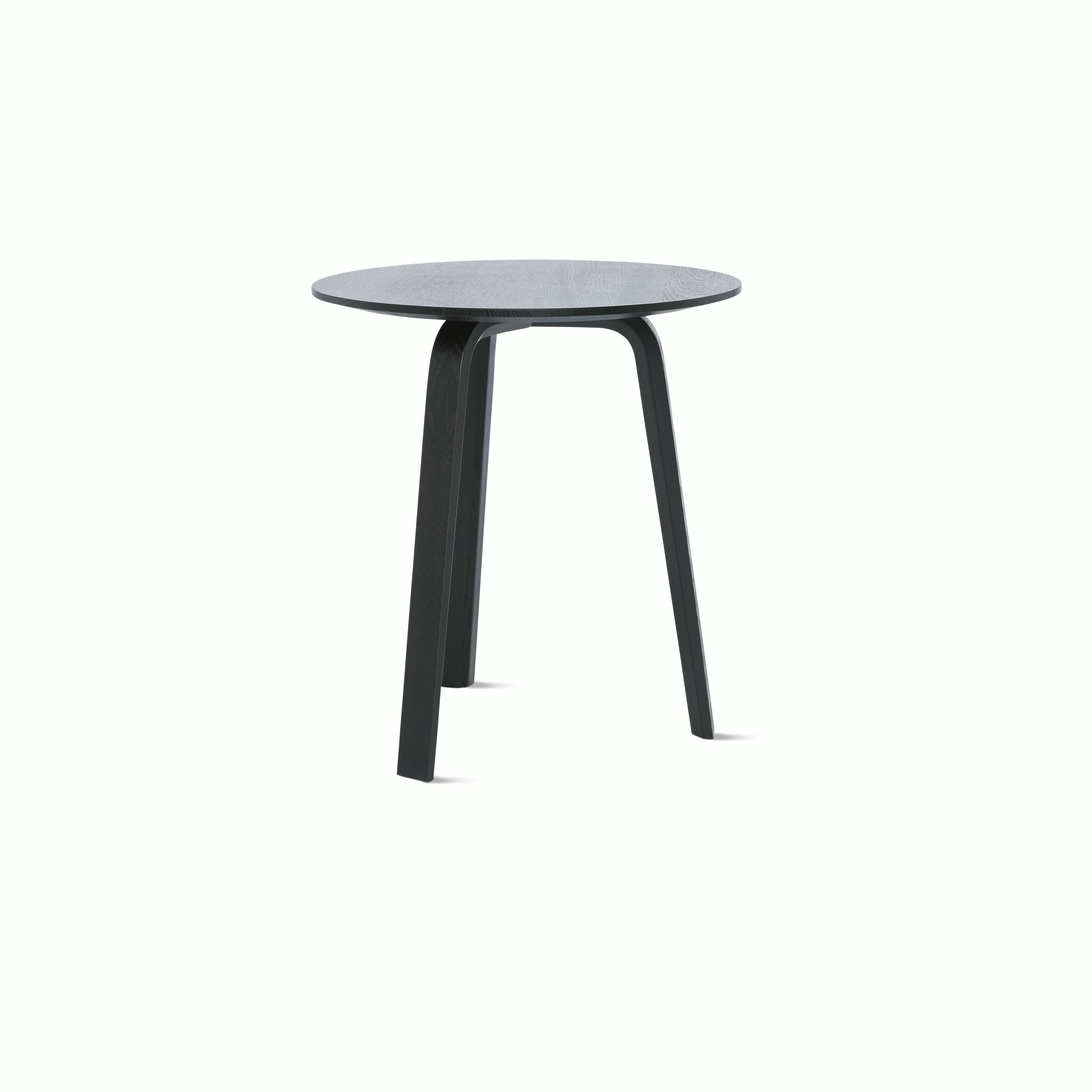 A black Bella Side Table viewed from an angle