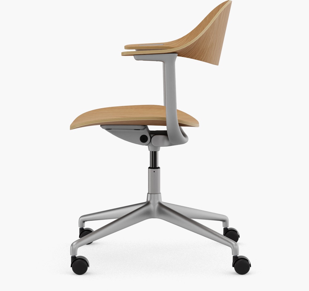 Mynt Task Chair - Oak ,  Blasted Aluminum