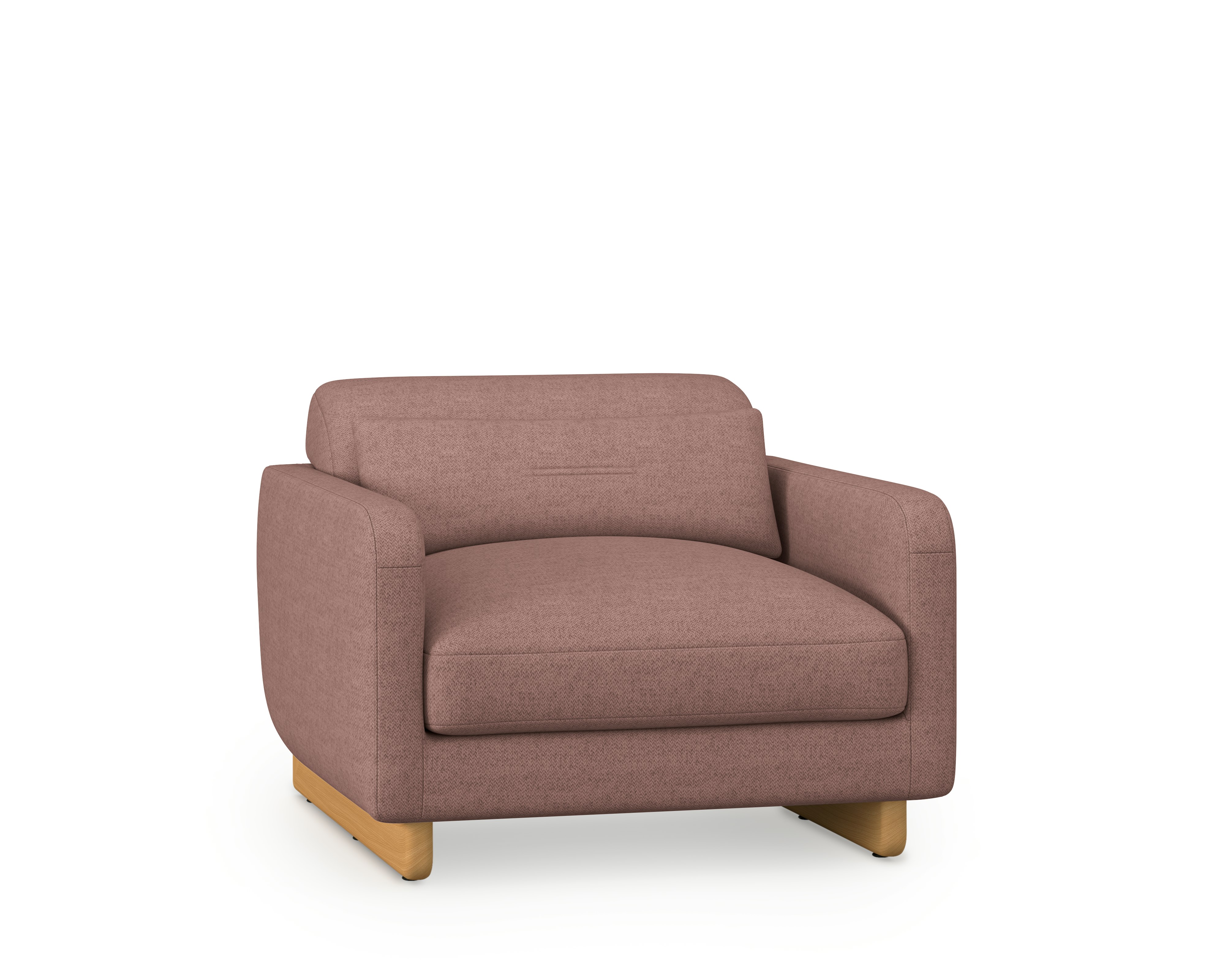 Contra Lounge Chair - With Arms, Pecora, Peony, Oak