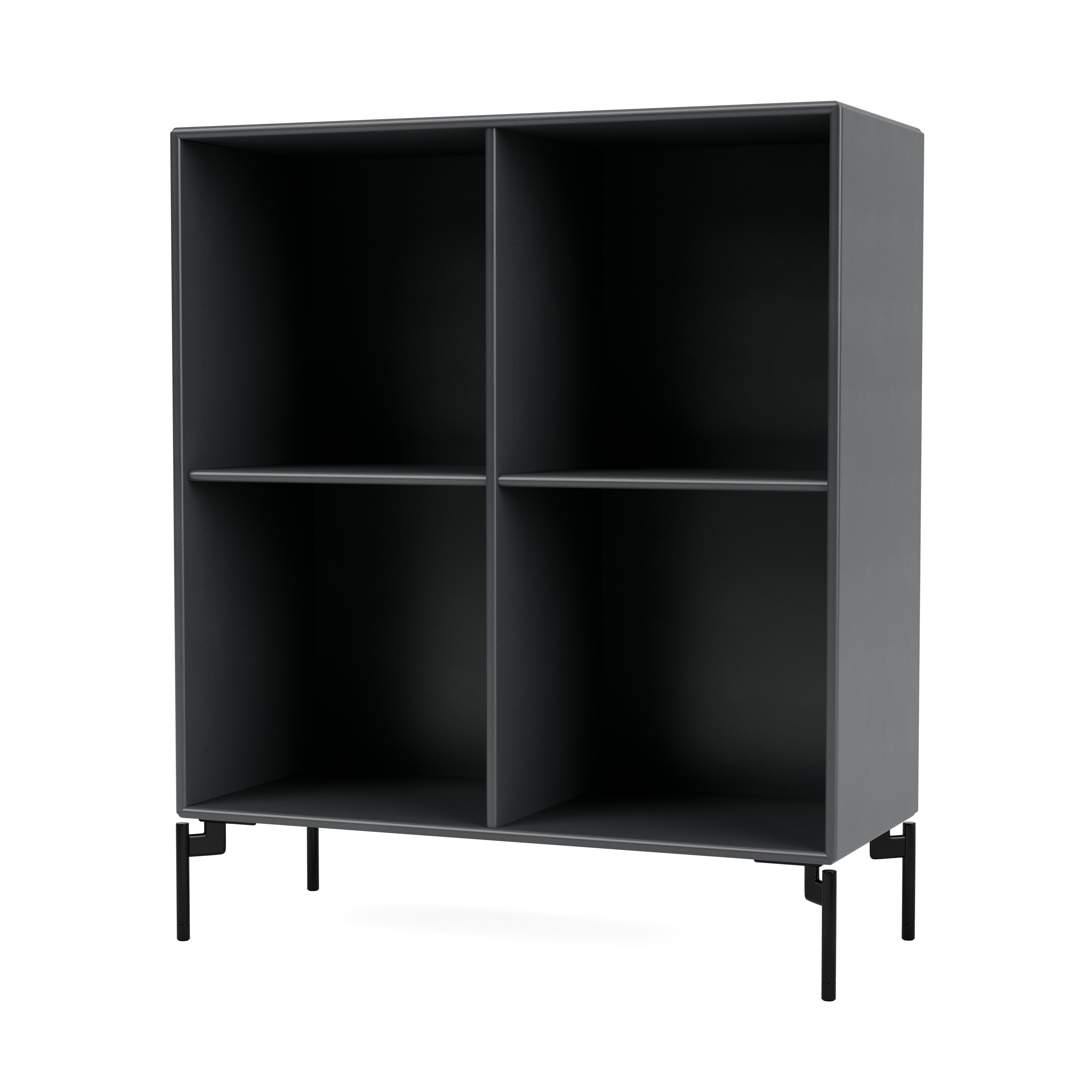 Show Bookcase - Coal, with Black Legs