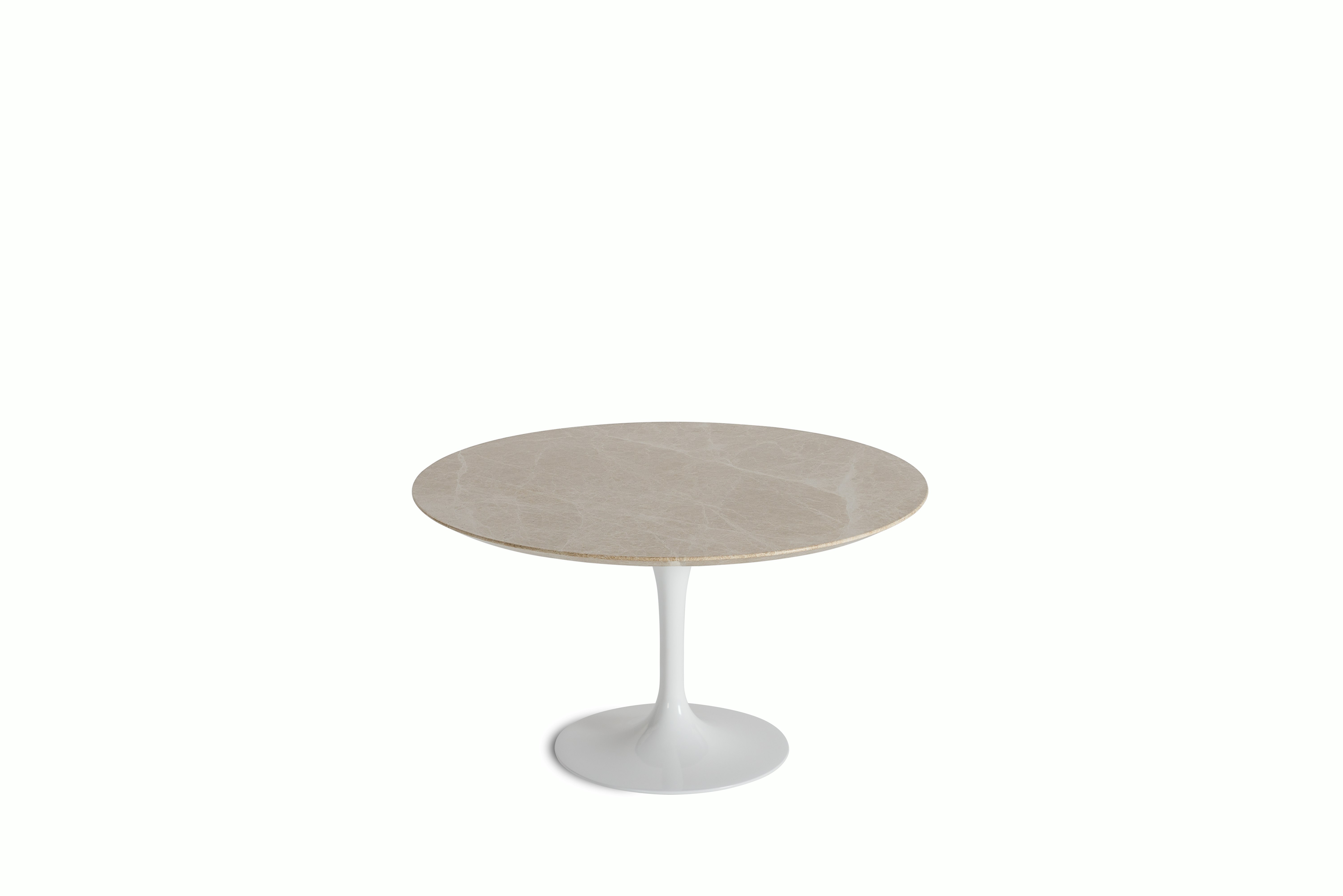Saarinen Coffee Table - 35 Inch, Round, Polished Emperado Light, White Base