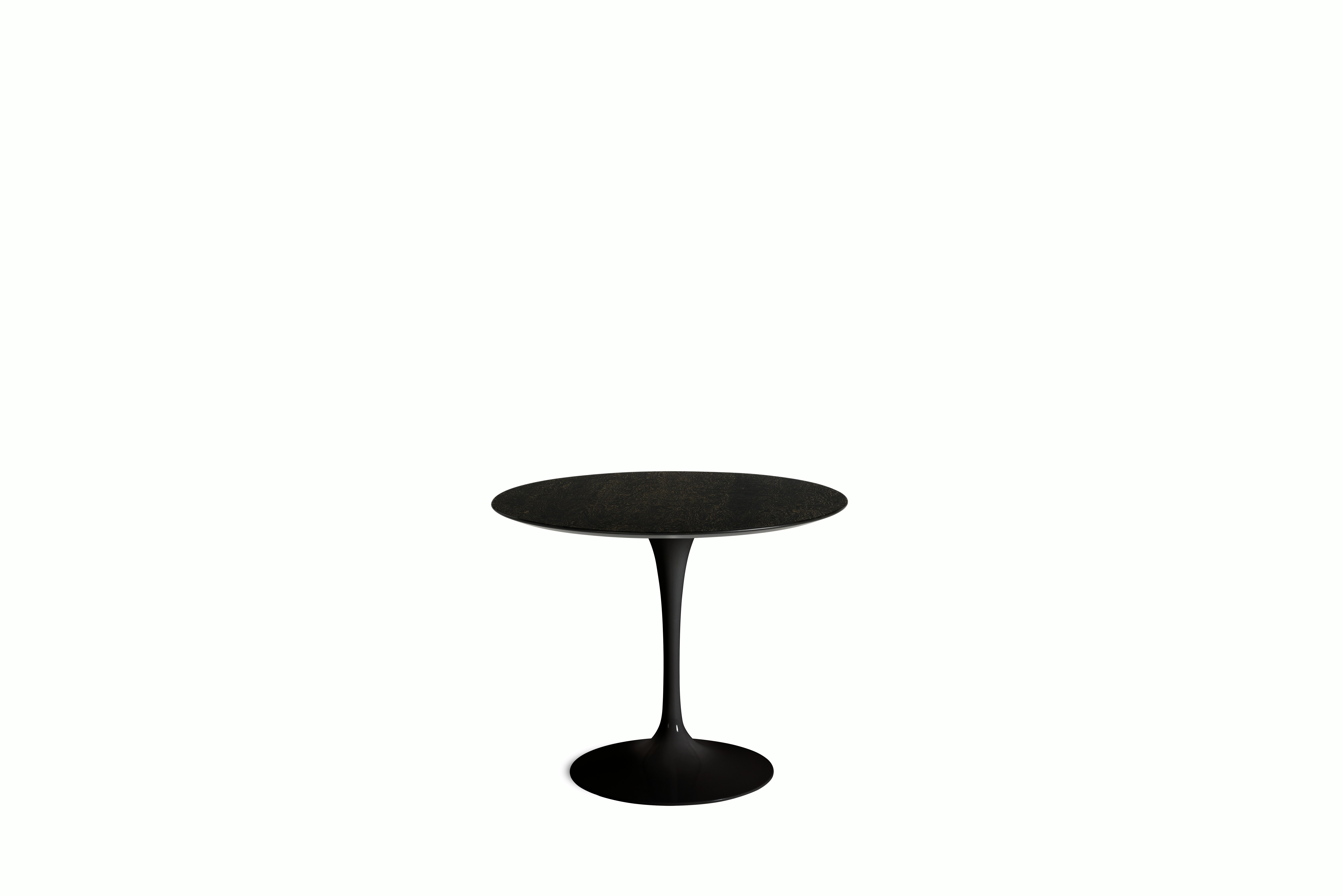 Saarinen Dining Table - Round, 35 Inch, Veneer, Topo Noir, Black Base