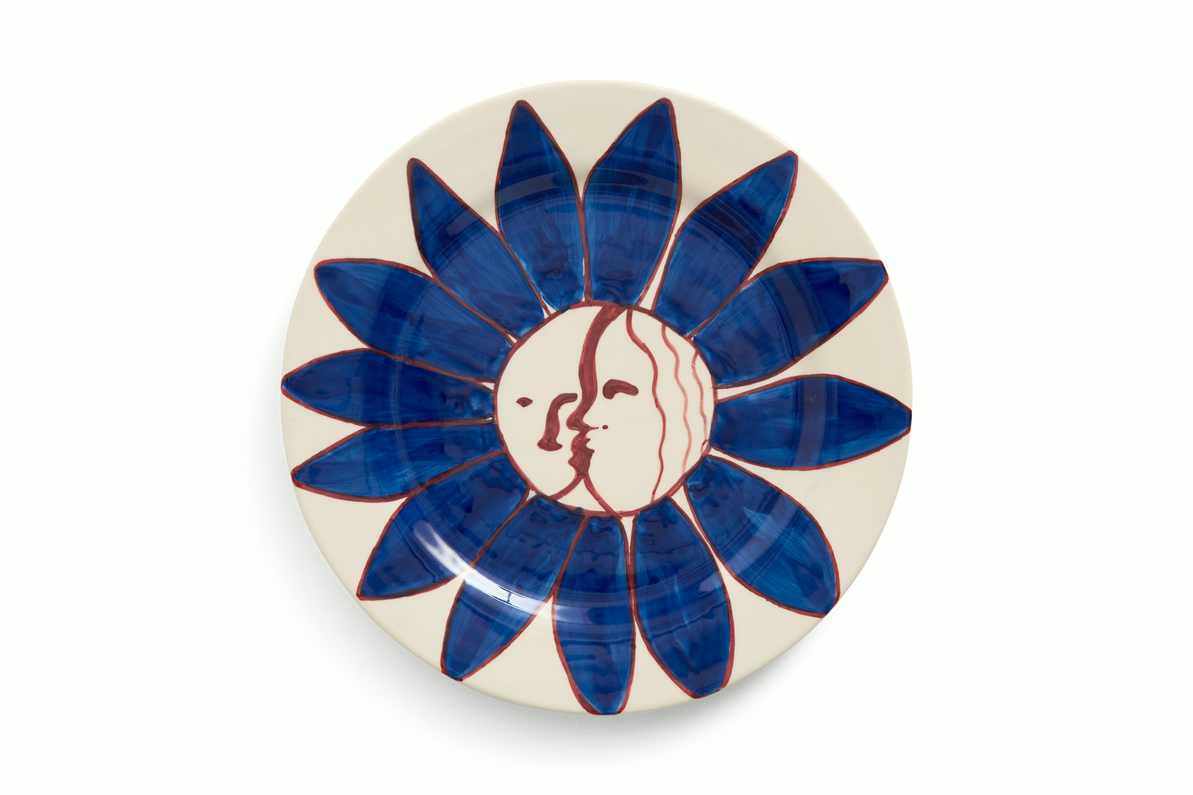 Deep Blue Flower Dinner Plate