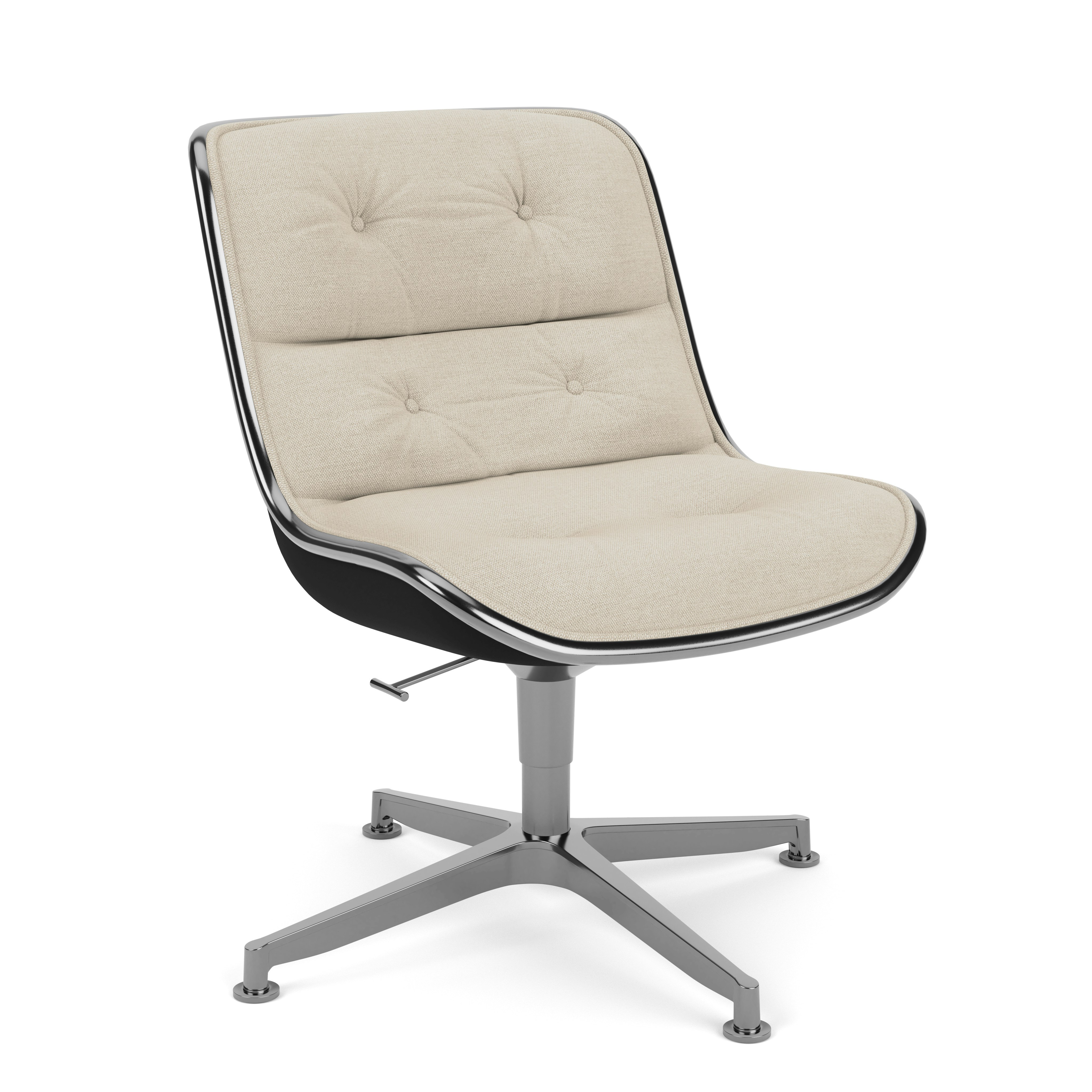 Pollock Executive Side Chair - 4 Star, Polished Aluminum, Hourglass, Sandbar