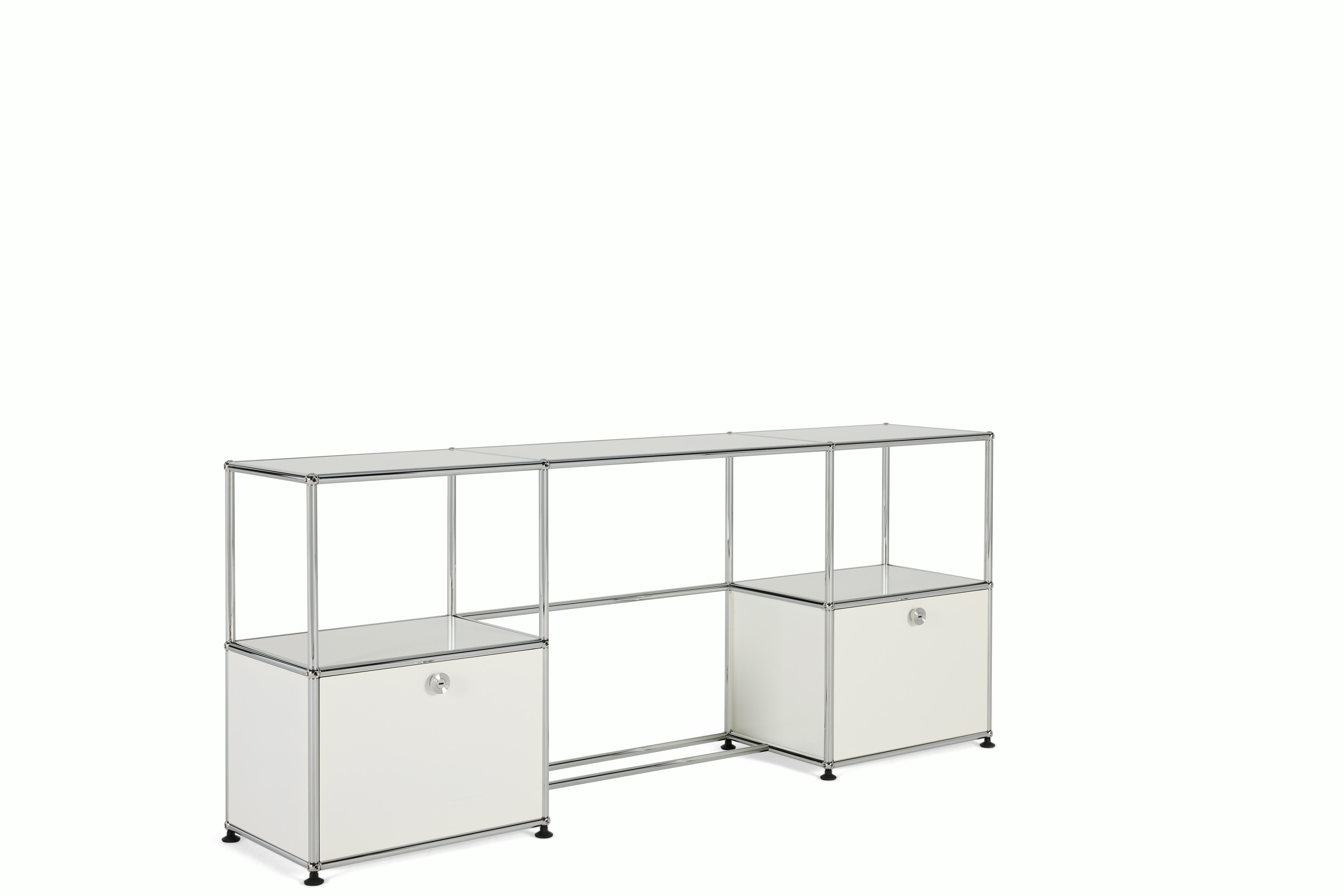 USM Haller Double Storage Desk - White
