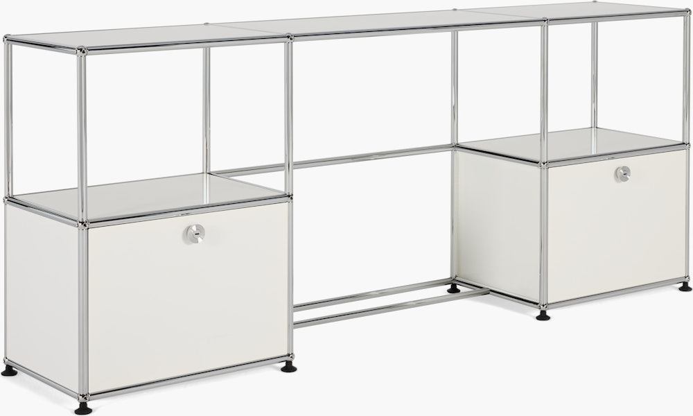 USM Haller Double Storage Desk - White