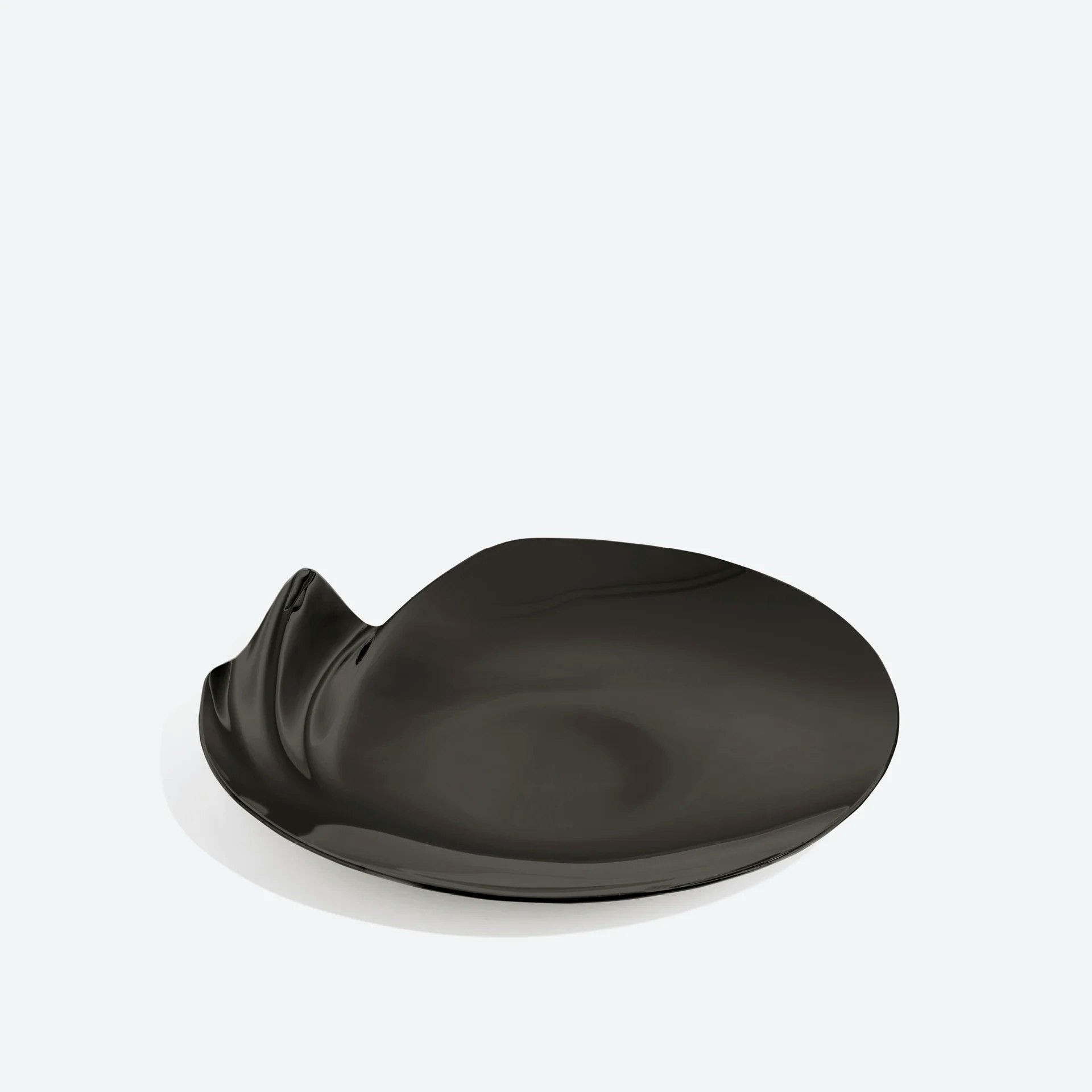A Serenity Platter in Medium, Black viewed from back.