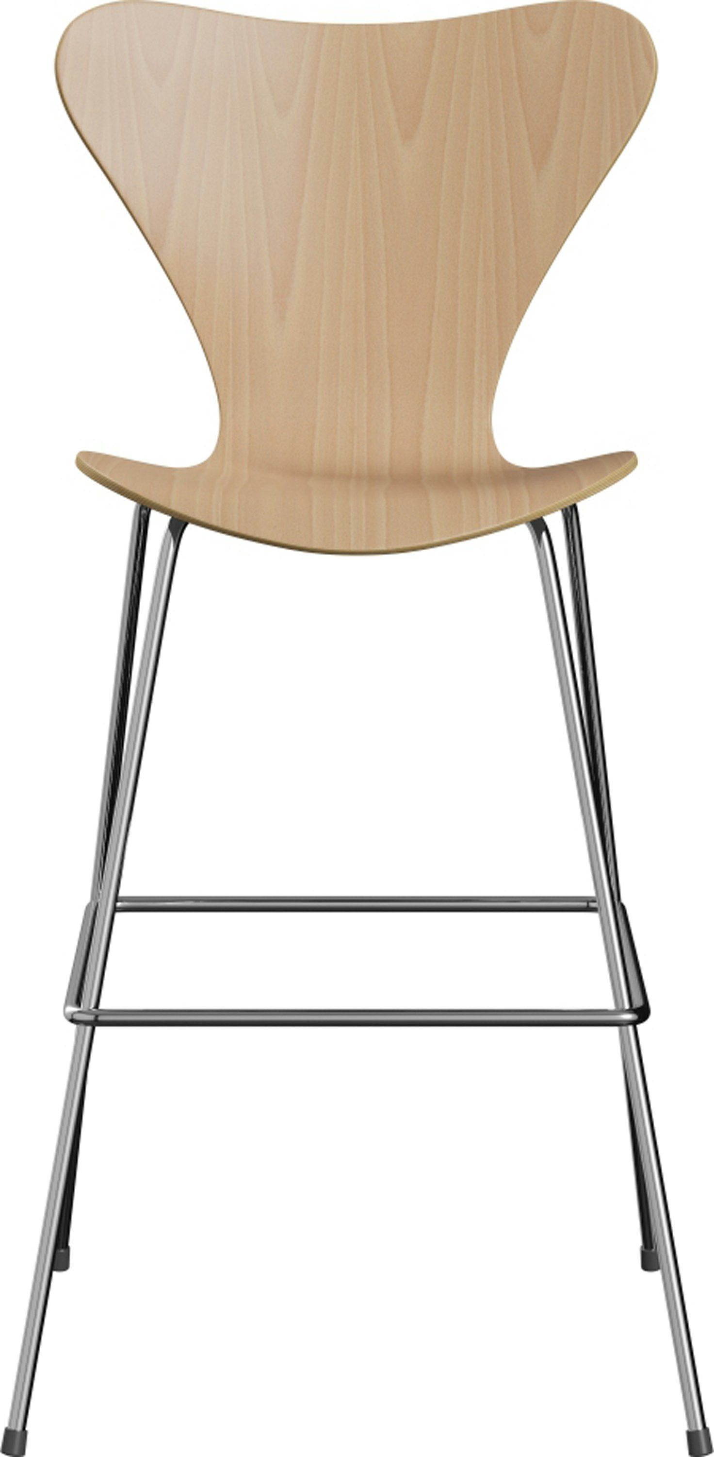 Series 7 Barstool - Natural Veneer, Beech, Chromed Steel