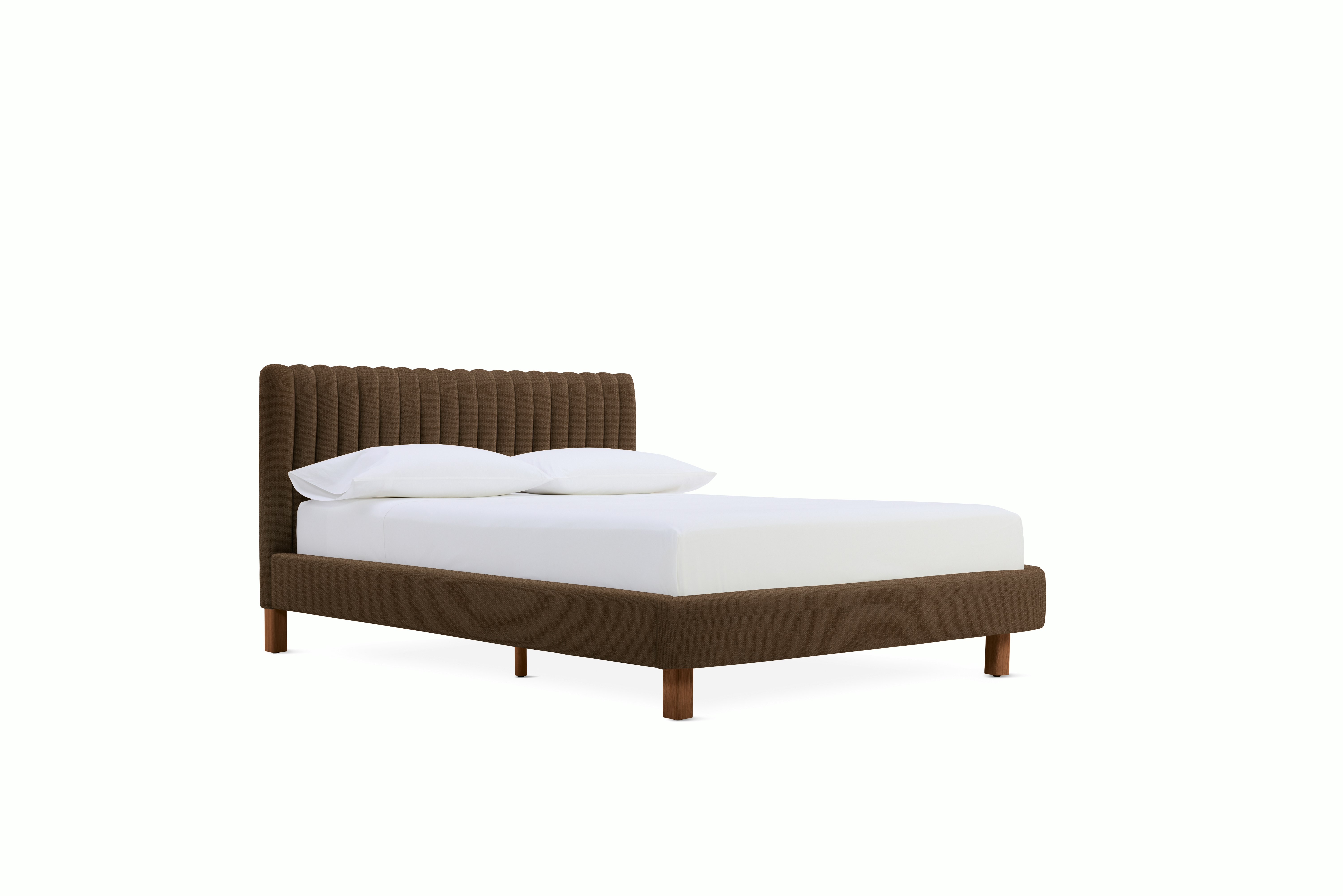 A Charlotte Bed in Walnut viewed from the  angle.