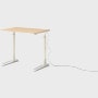 Renew Sit-To-Stand Desk - 23x34,  Veneer White Ash,  White,  Polished Aluminum,  Standard Power