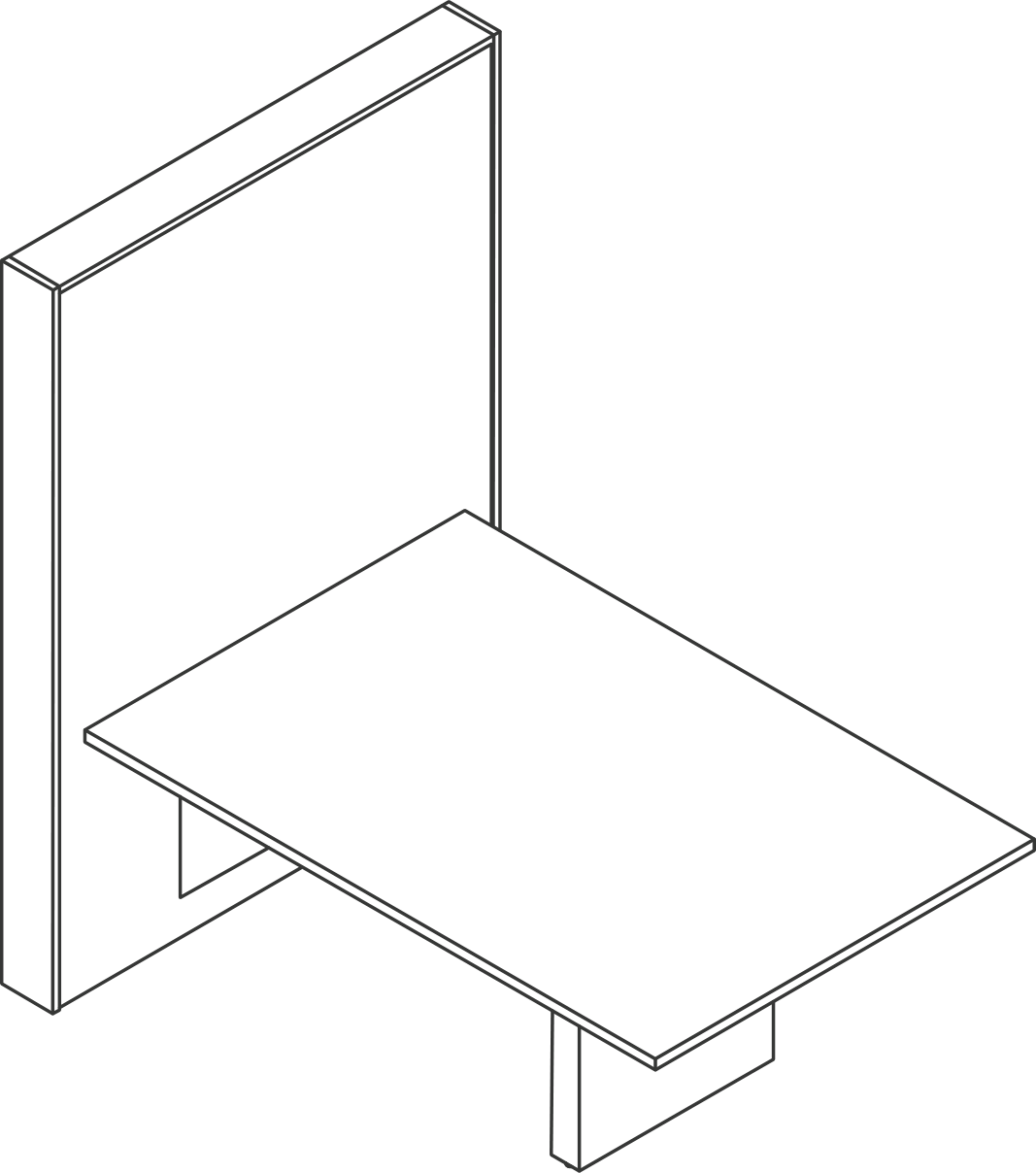 A line drawing - JD Media Table | Rectangular