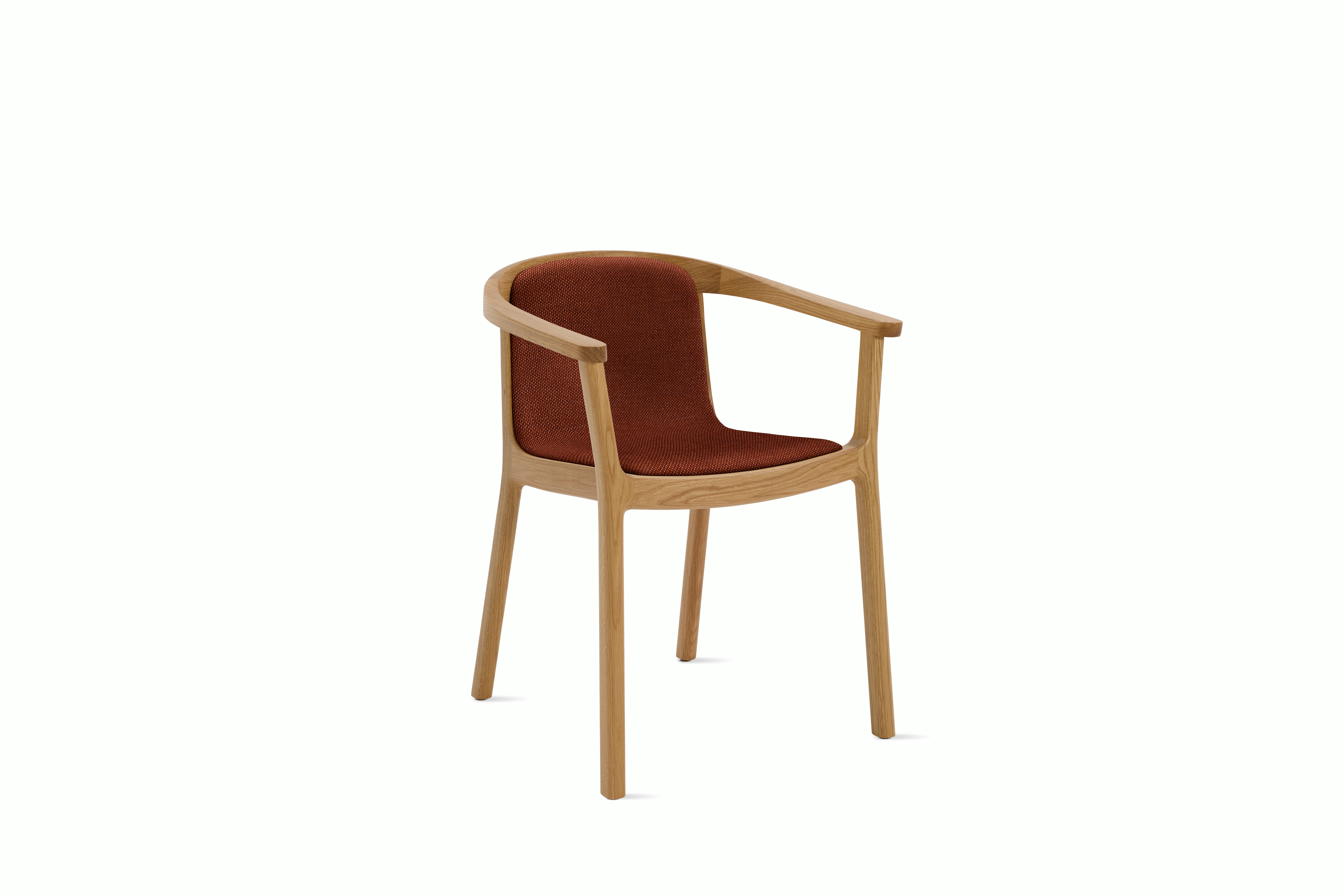 A Lijn Armchair in Pathway Oak viewed from an angle.