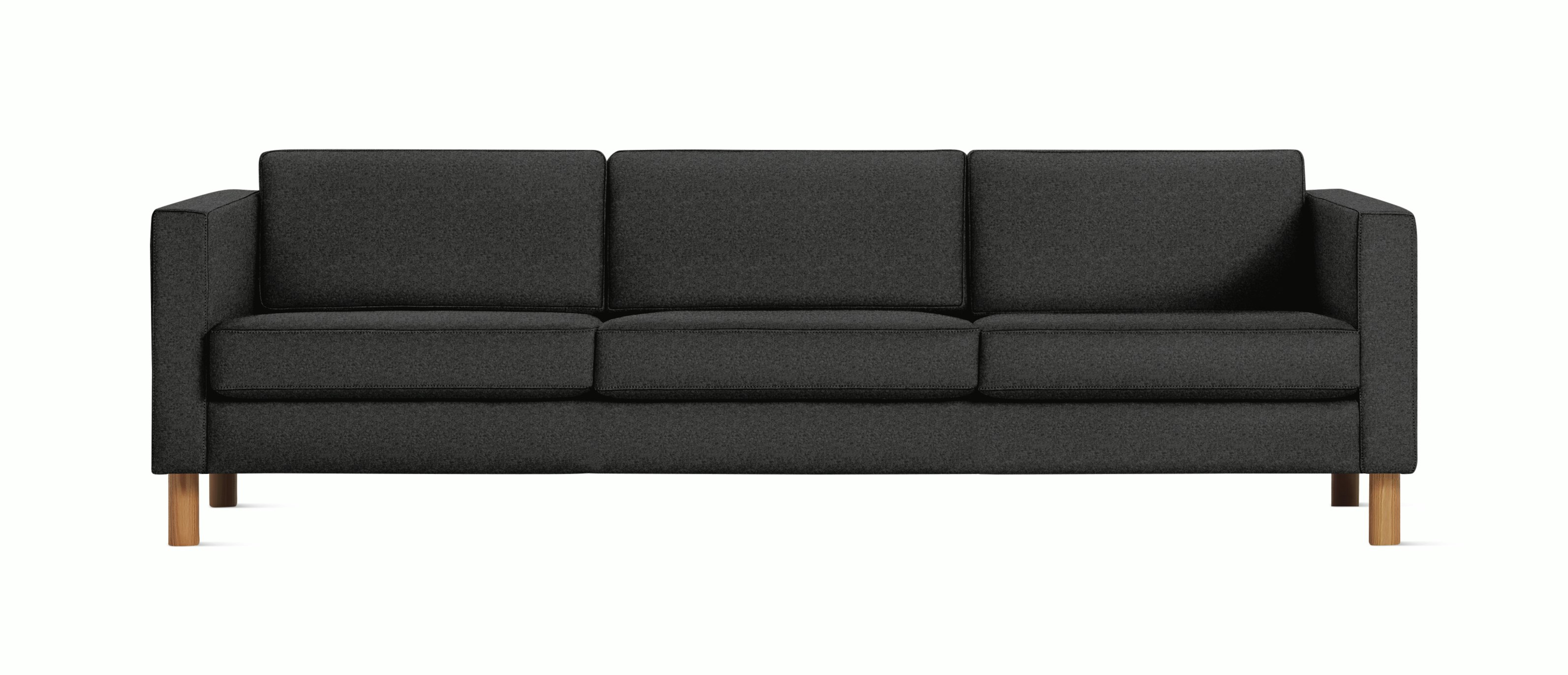 Lispenard Sofa three seater in heathered black color with 6" legs.