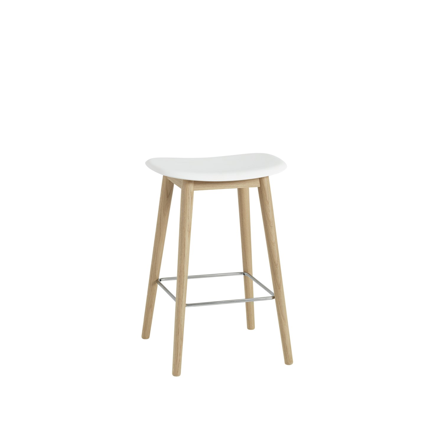Fiber Backless Counter Stool - Wood, Natural White, Oak