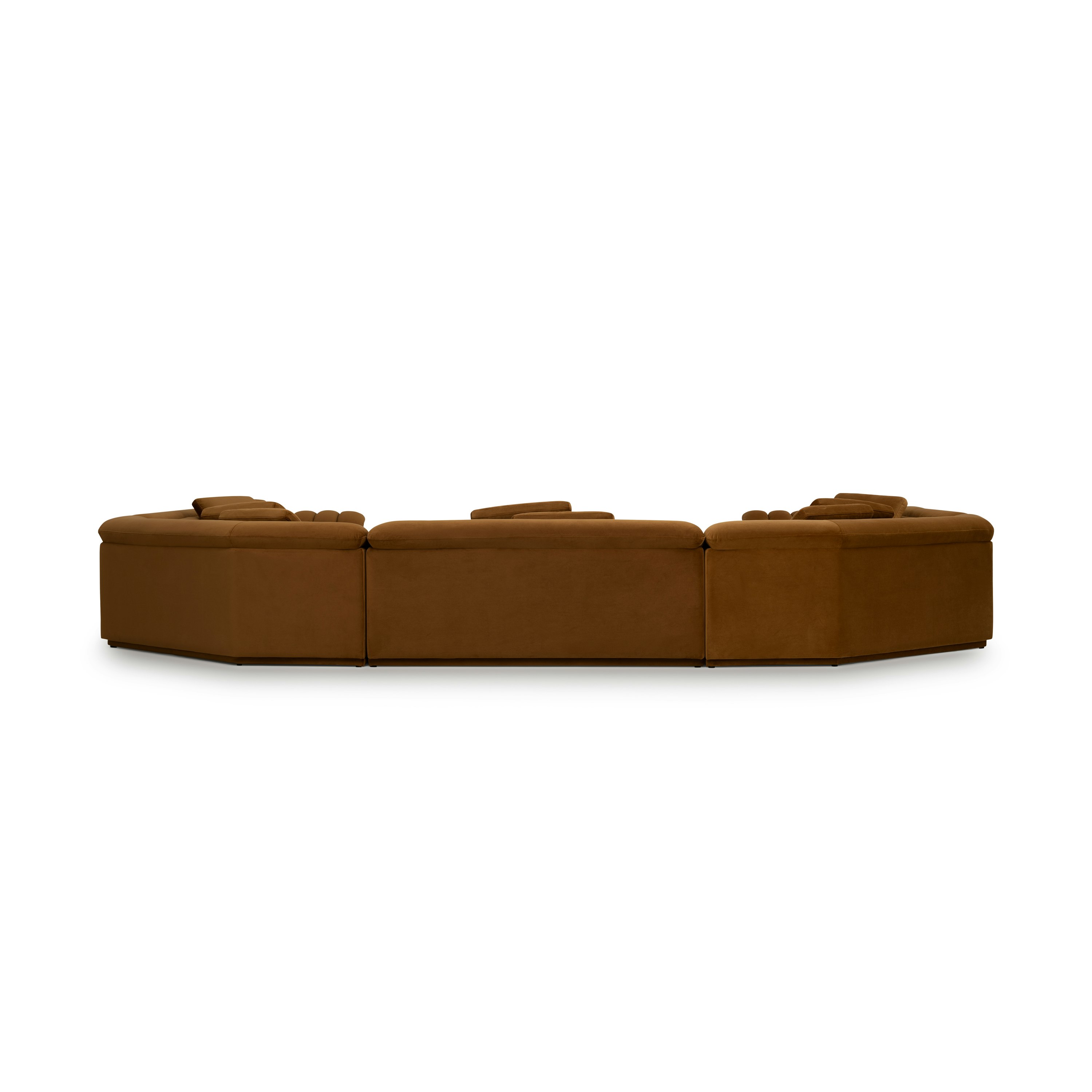 Float U Sectional - SE Malibu Velvet, Cognac