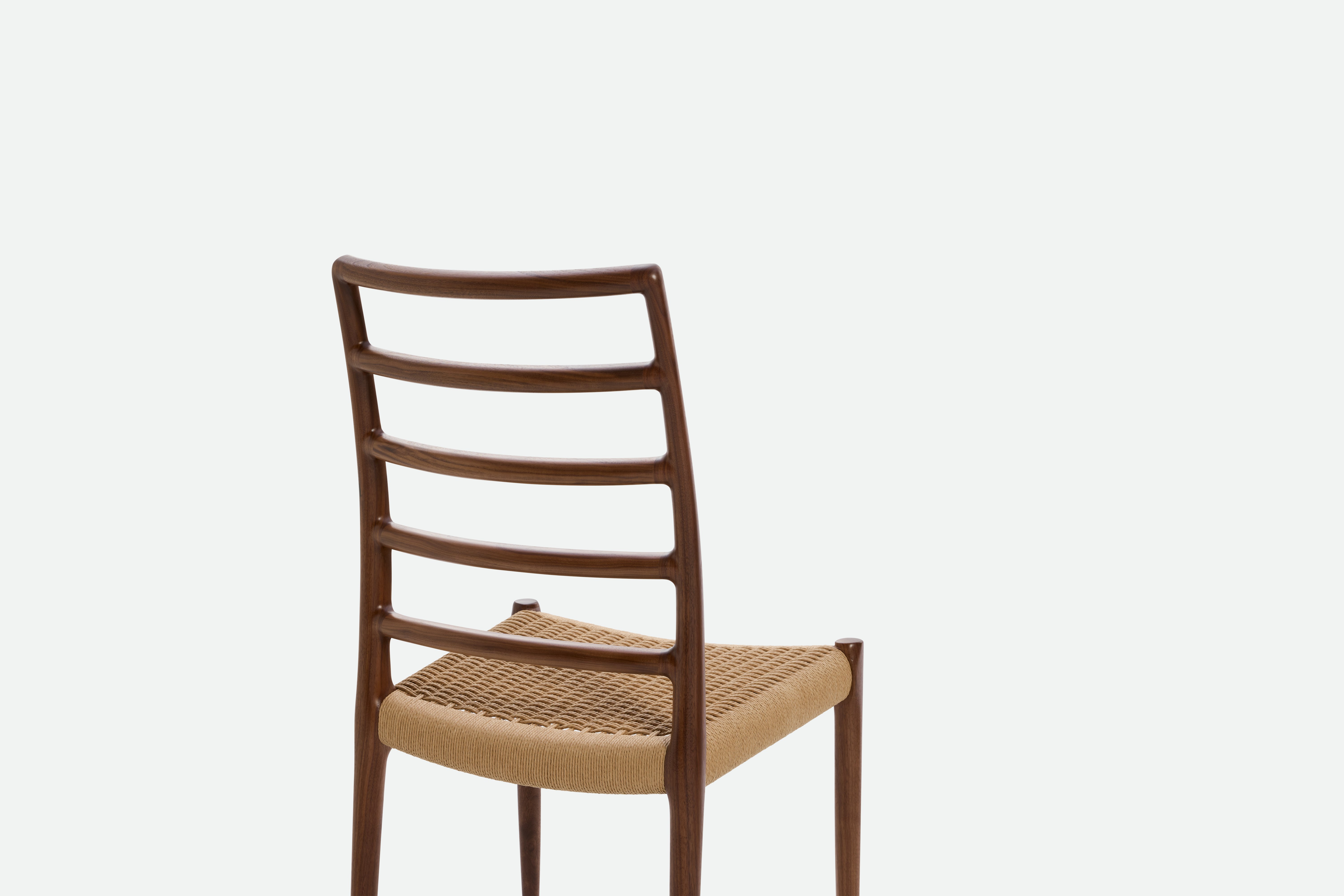Moller 82 Side Chair - walnut,  woven