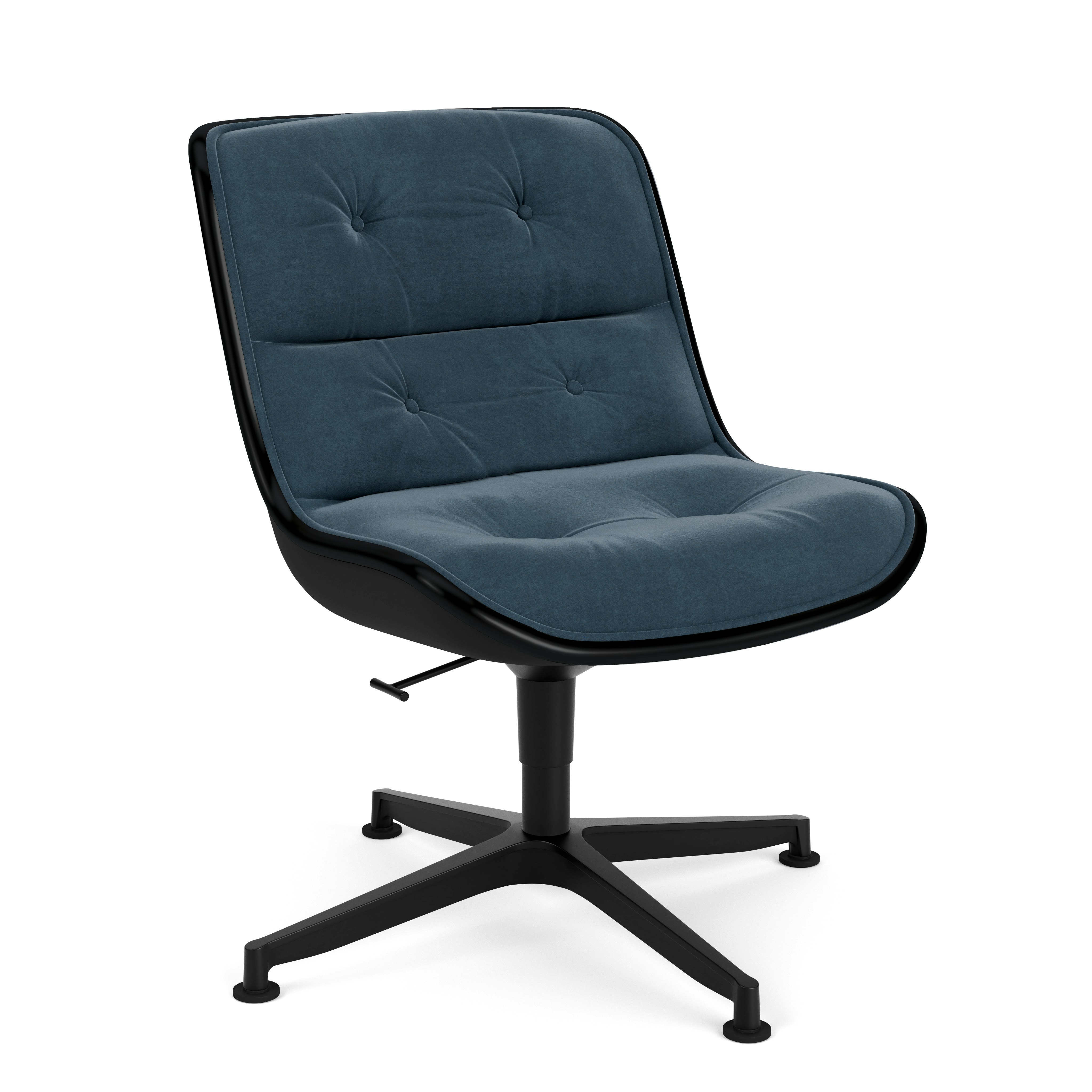 Pollock Executive Side Chair - 4 Star, Black, Knoll Velvet,  Marina