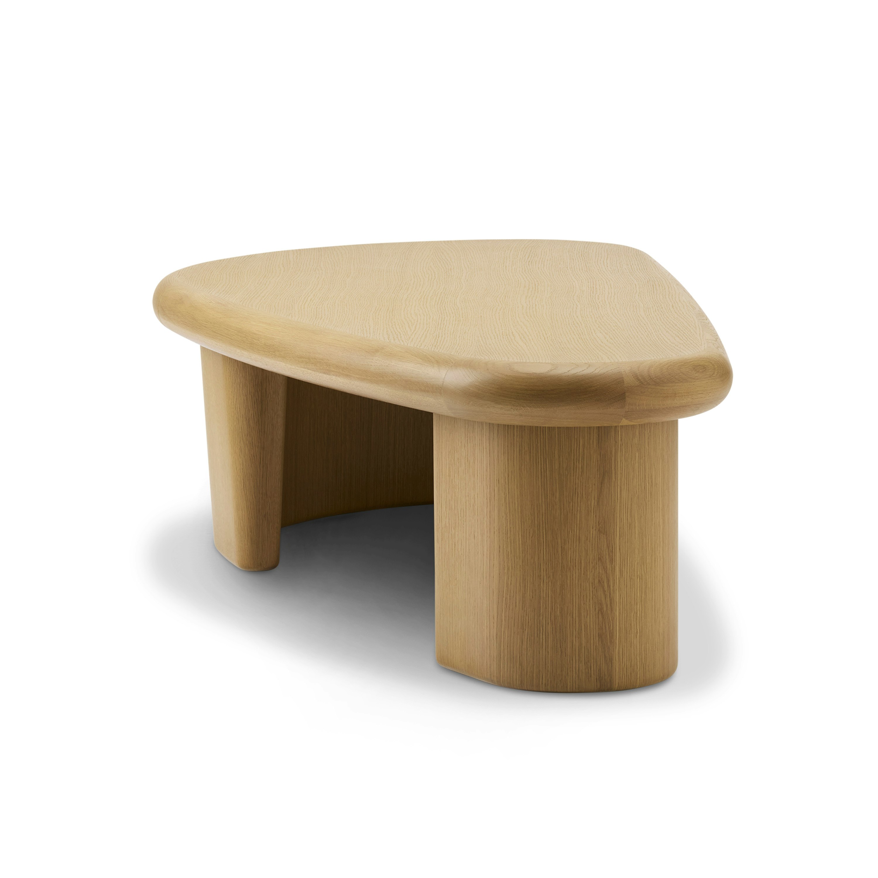 A Interlude Coffee Table in Natural Oak viewed from the side.