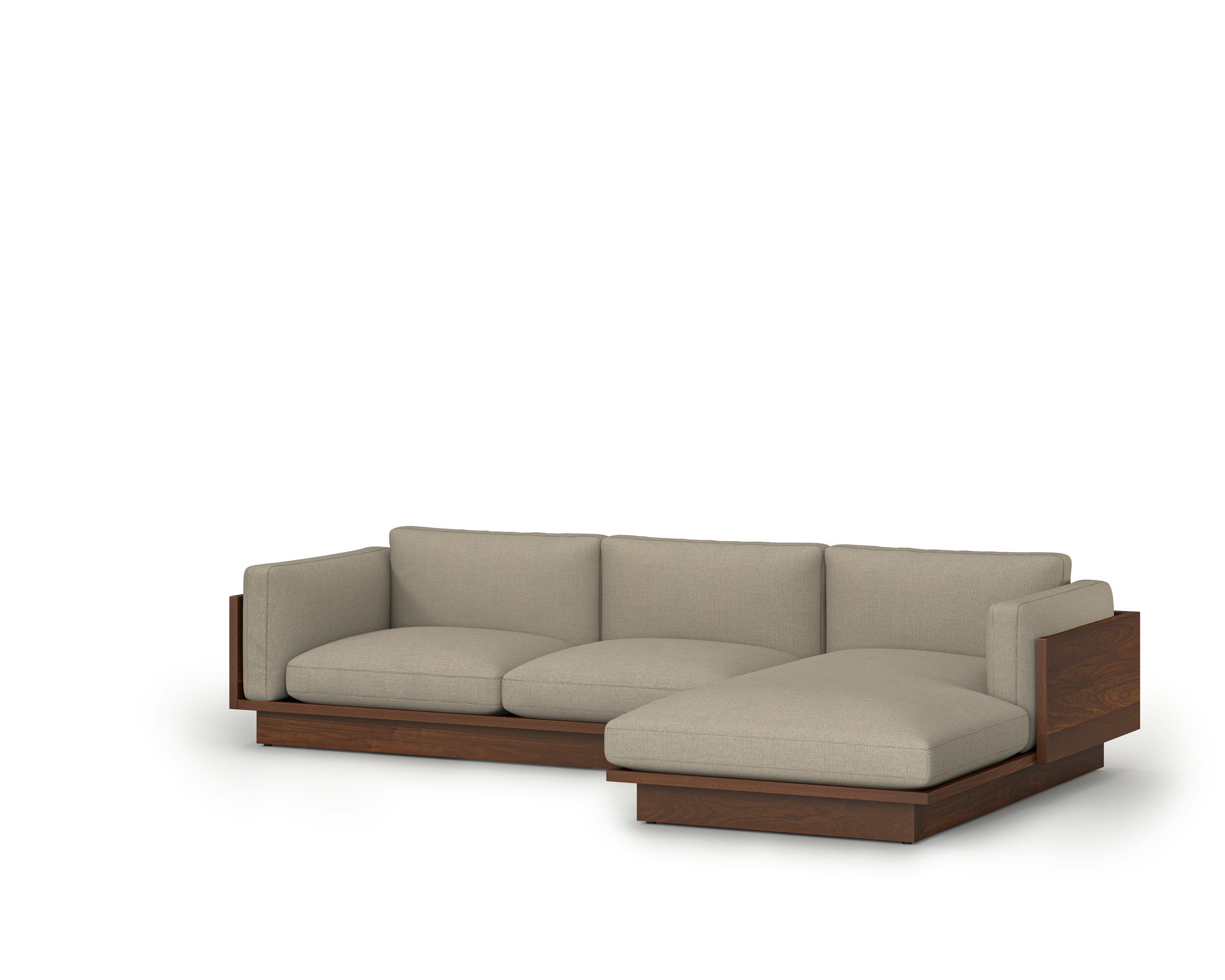 Pawson Drift Chaise Sectional - Right, Isa, Bashful, Tudor Walnut