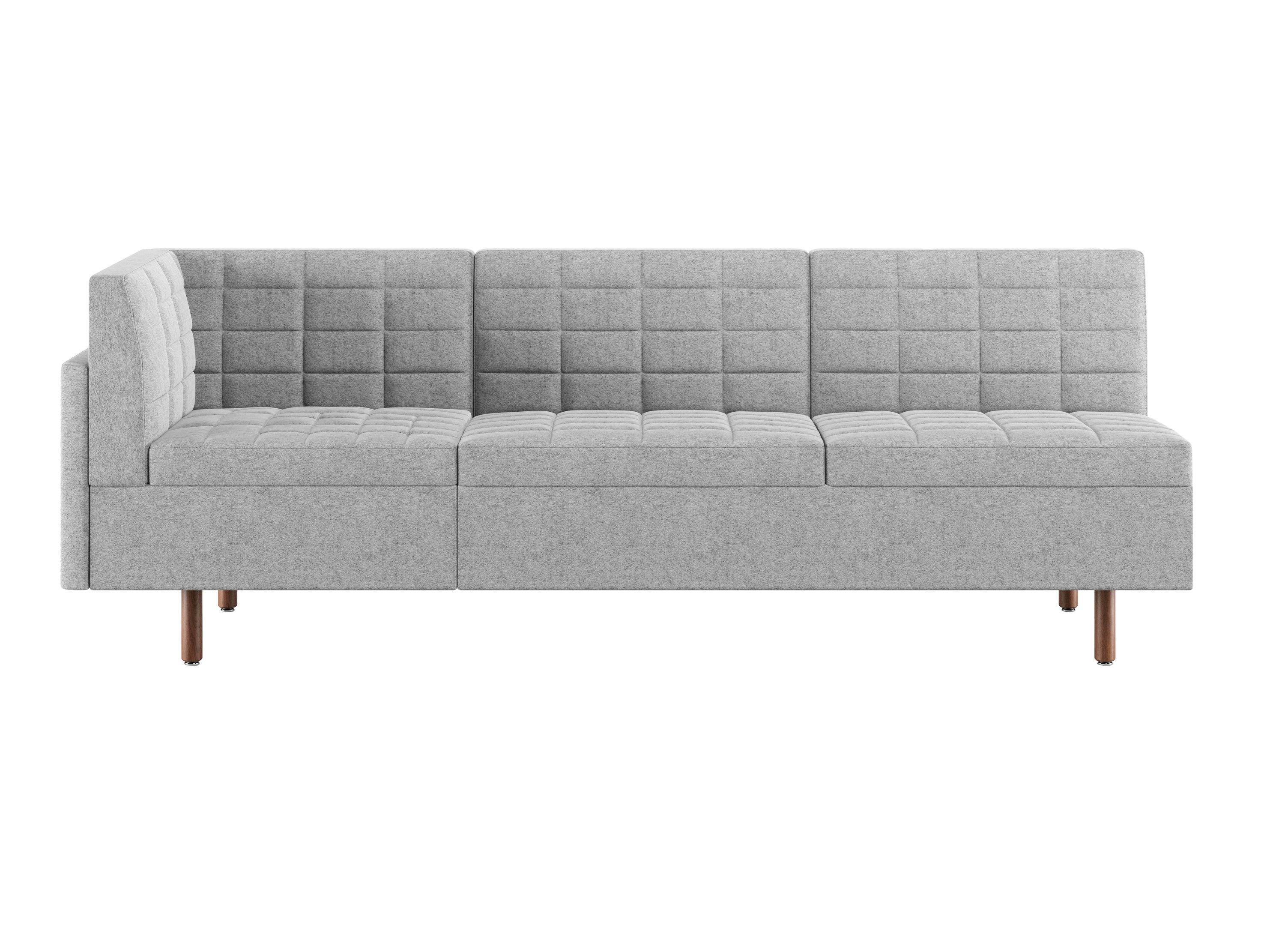 Tuxedo Classic Corner Sofa, LftCorner, Cozy, HeathrdGry, Walnut